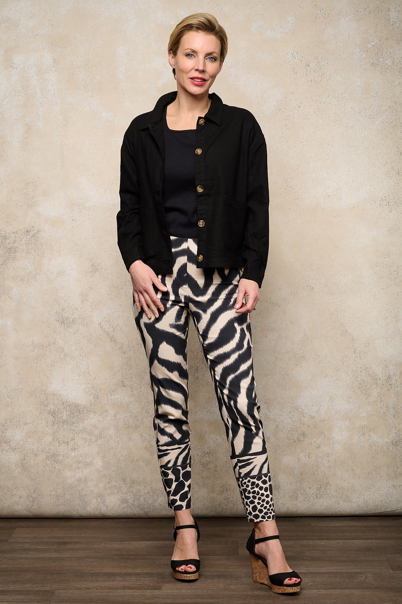 Robell Rose 09 Sancha Animal Print Ankle Grazer Beige 14