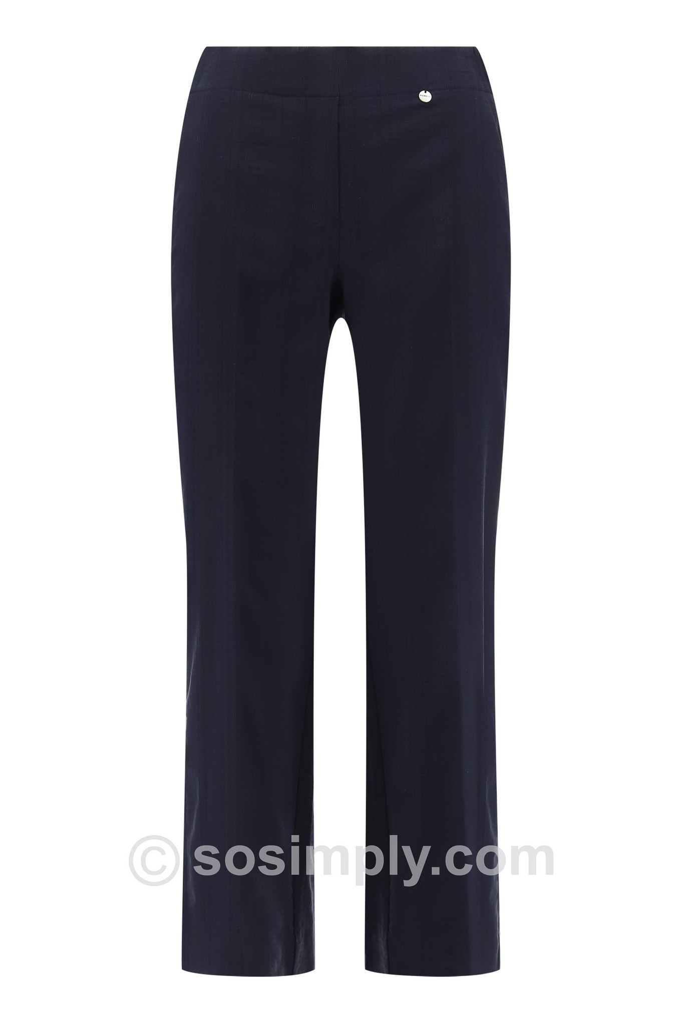 Robell Anna 09 Seersucker Ankle Grazers Navy 69