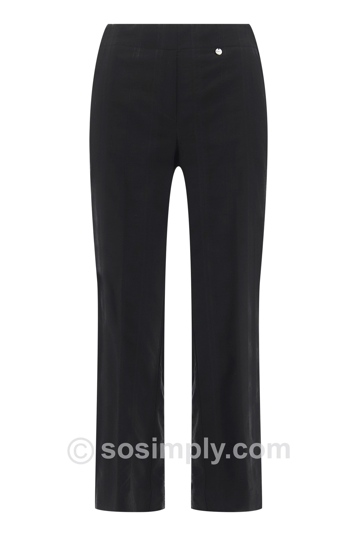 Robell Anna 09 Seersucker Ankle Grazers Black 90