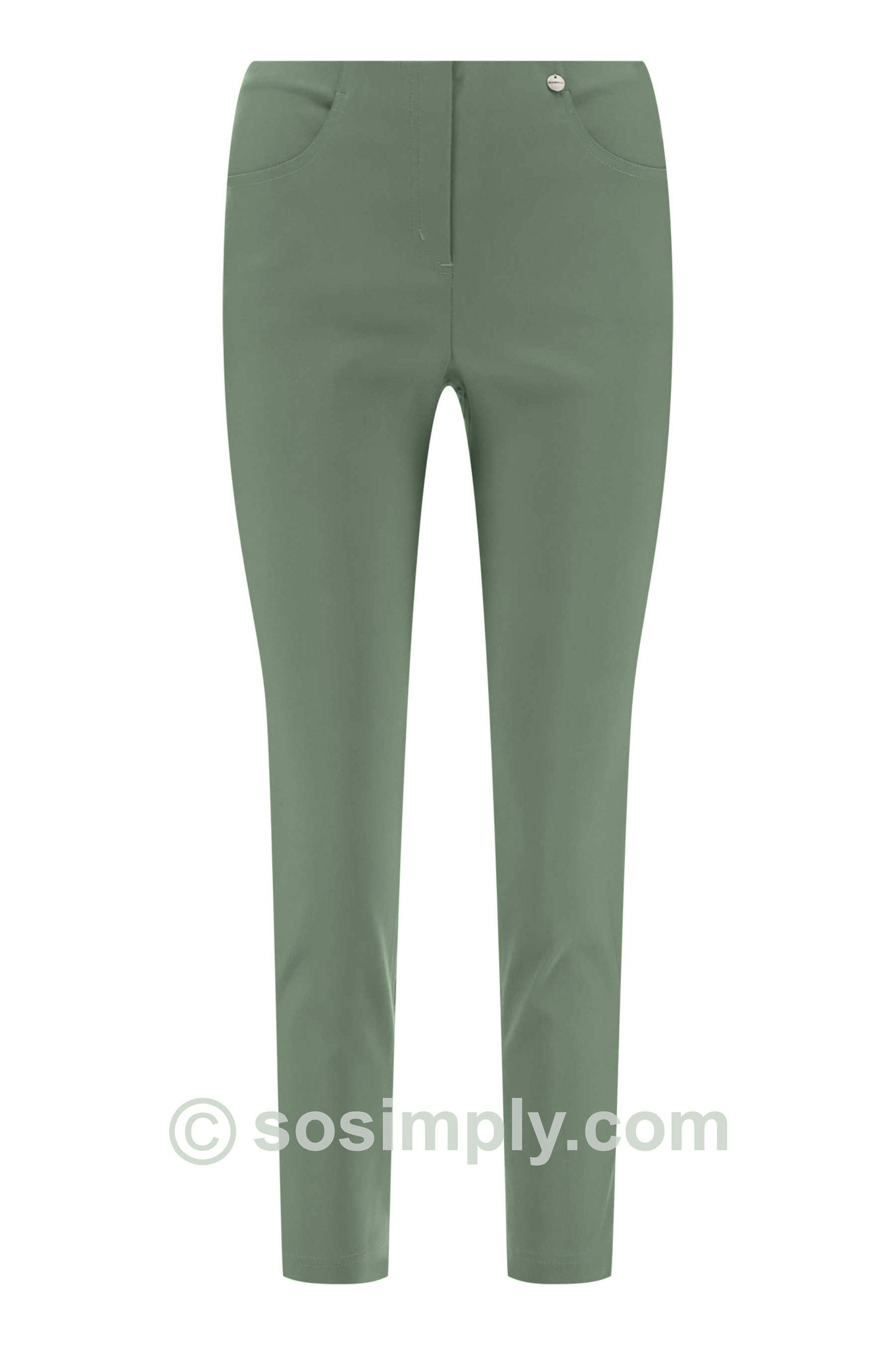 Robell Bella 09P Ankle Grazer Trouser Ivy Green 881