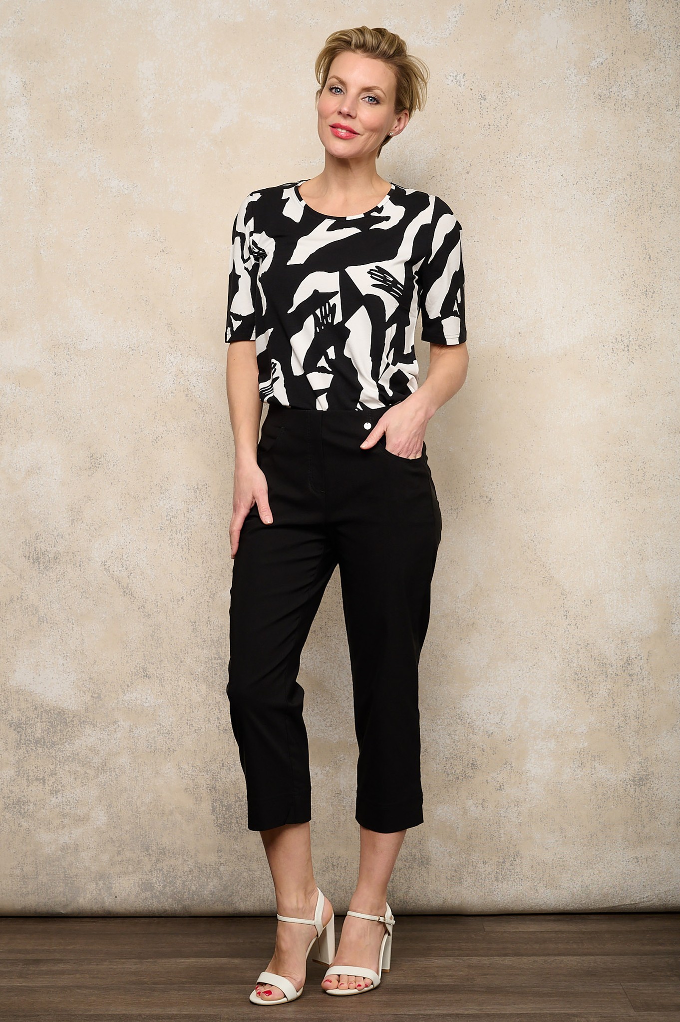 Robell Bella 07P Crop Trouser Black 90