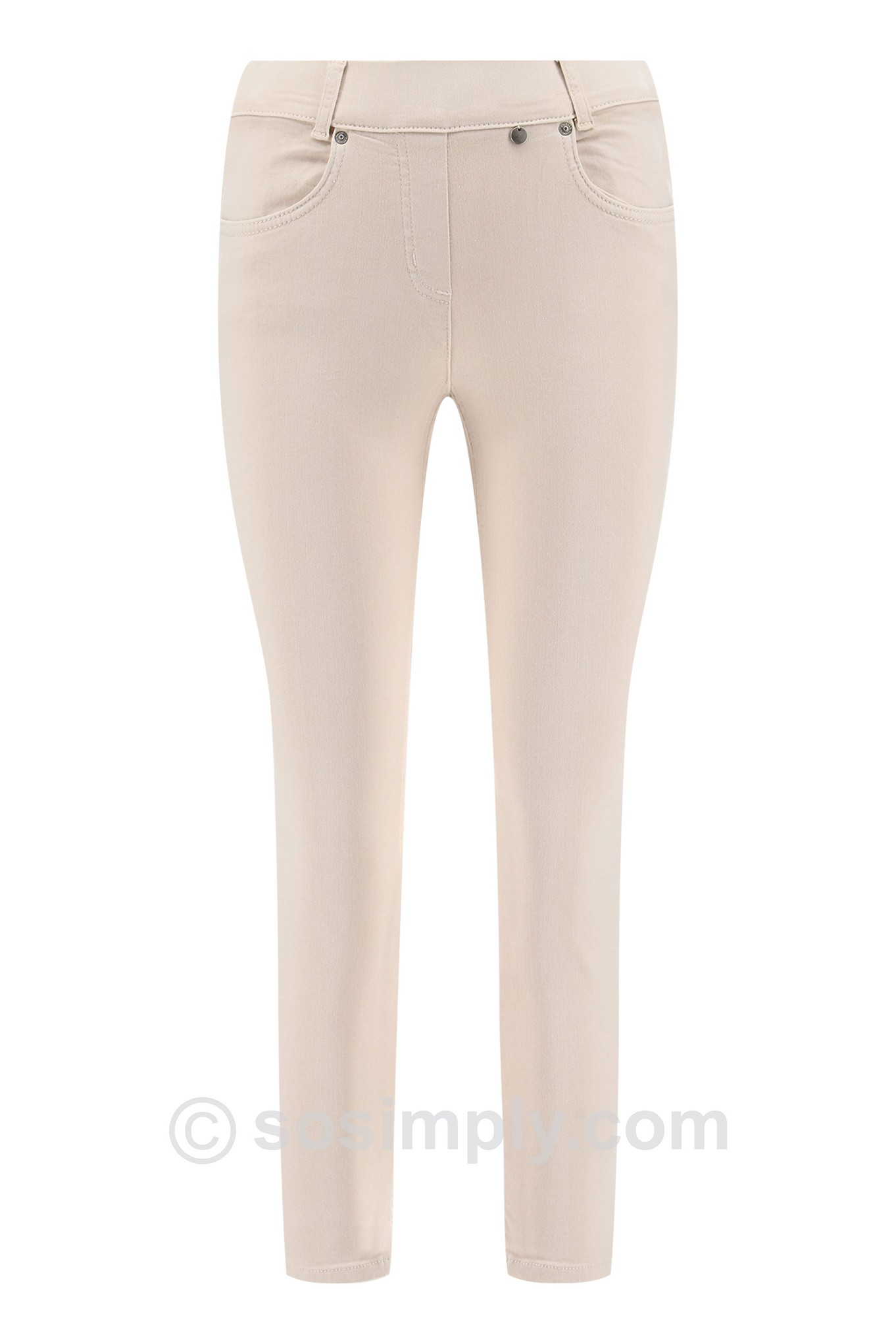 Robell Rose 09 Super Light Denim Ankle Grazer Beige 14