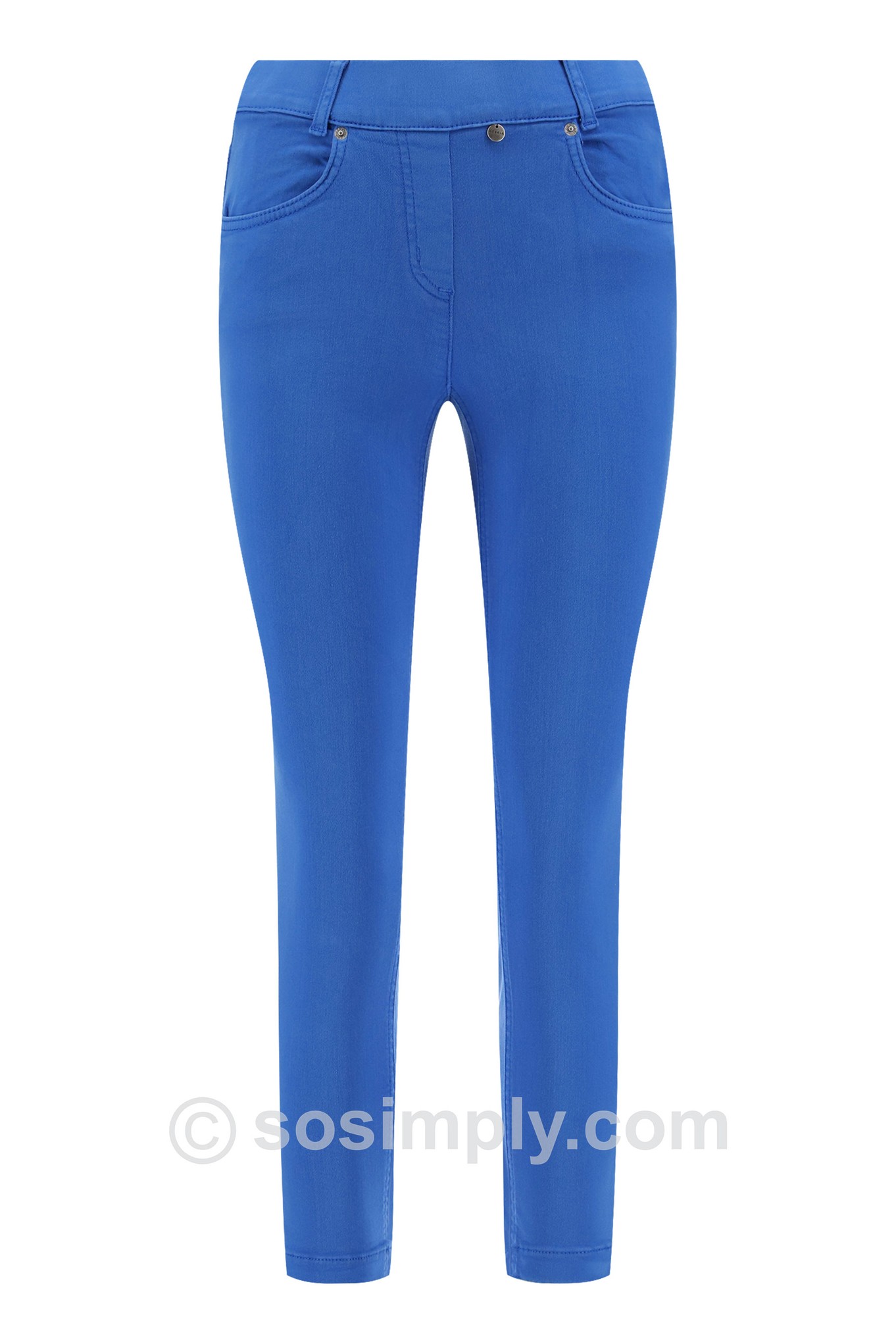 Robell Rose 09 Super Light Denim Ankle Grazer Royal Blue 67