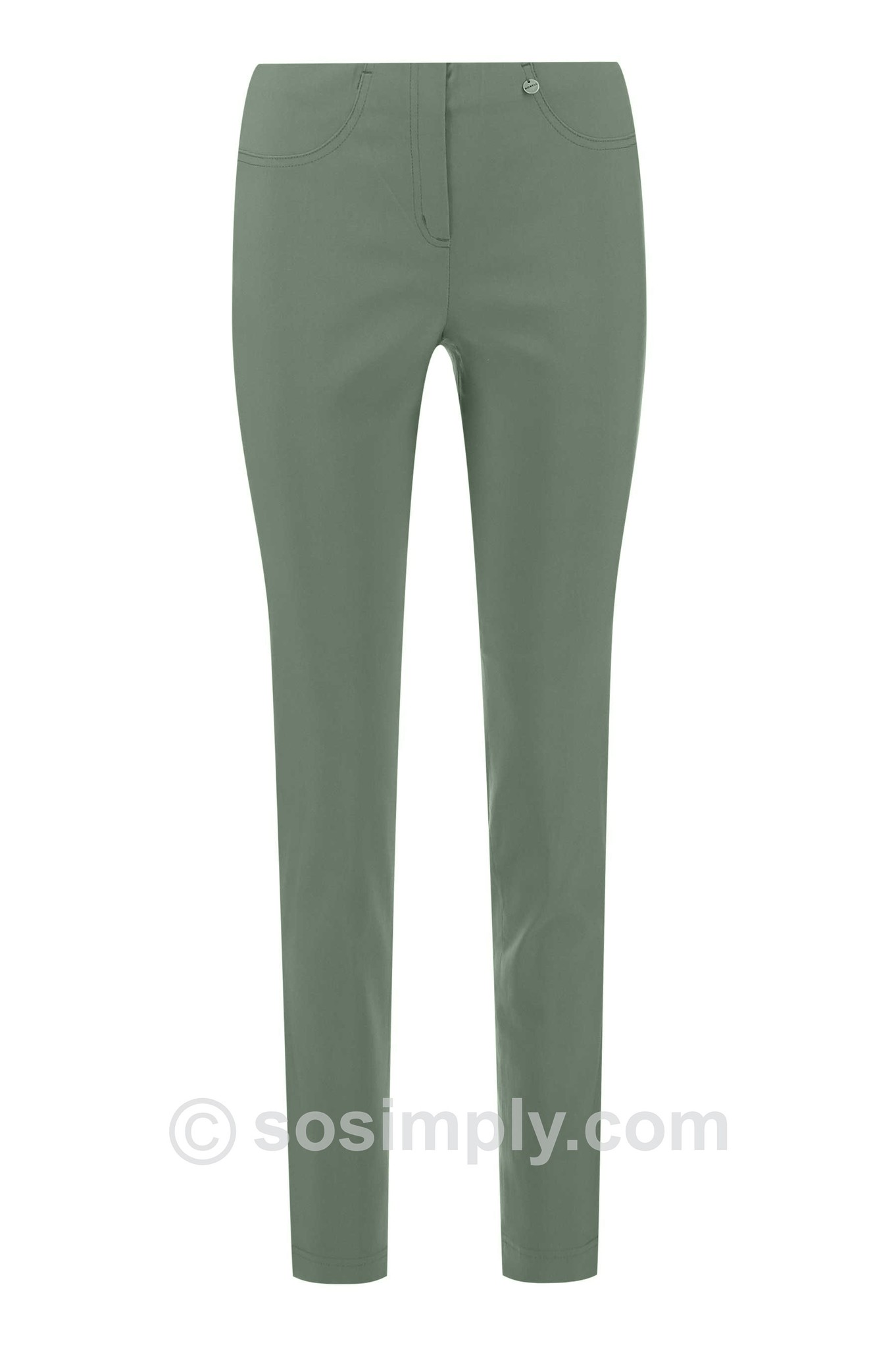 Robell Bella Full Length Trouser Ivy Green 881