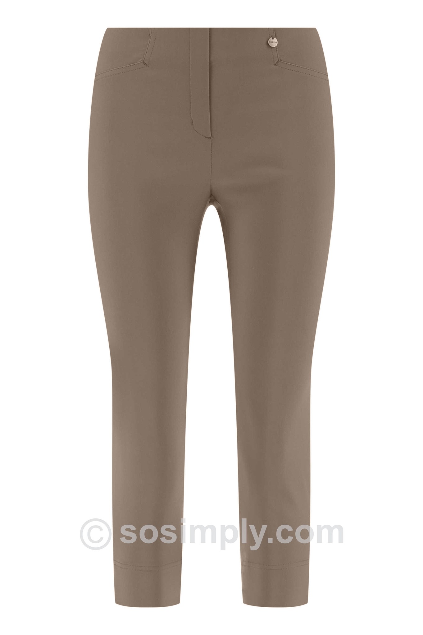 Robell Rose 07 Cropped Trousers Taupe 17