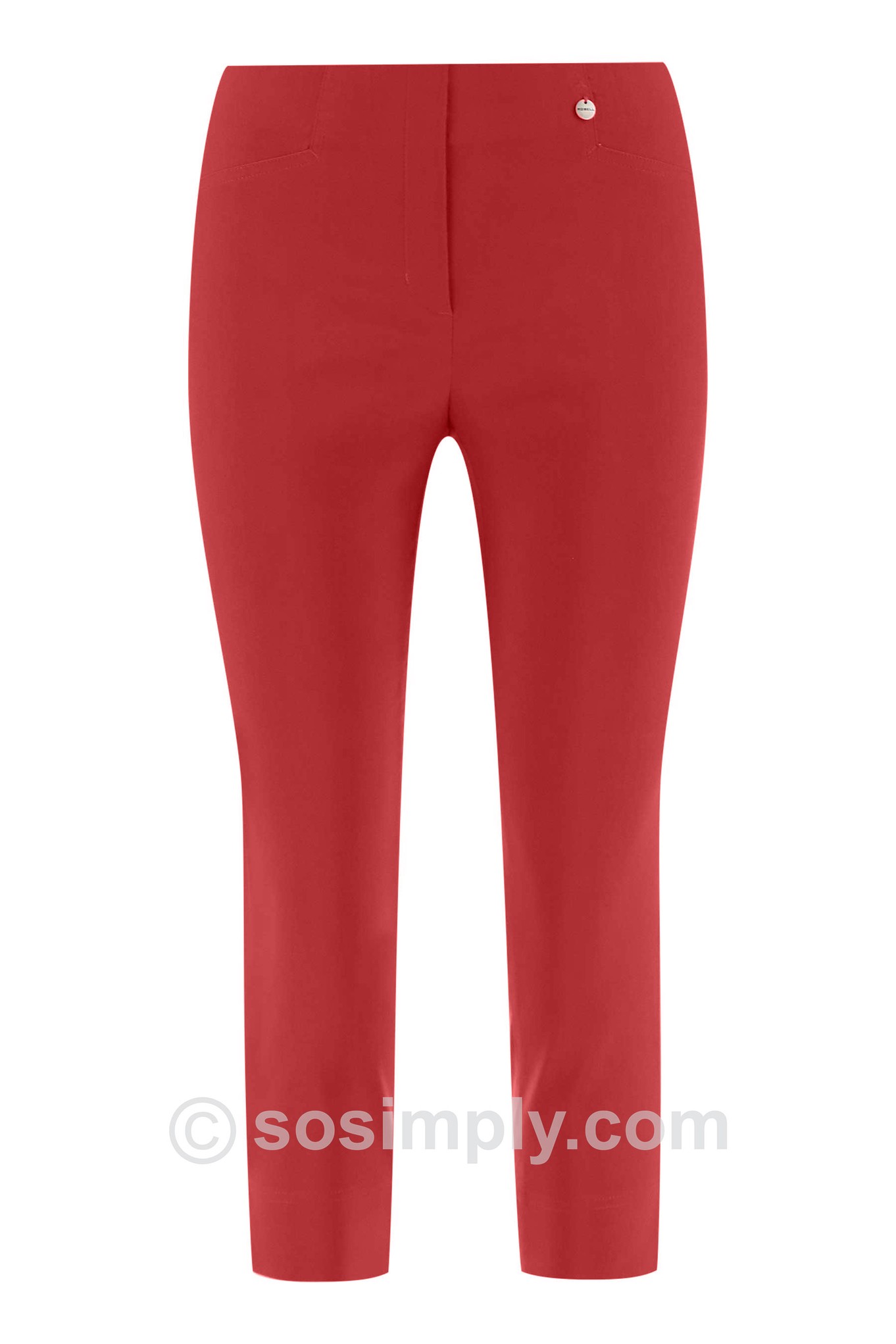 Robell Rose 07 Cropped Trousers Red 40