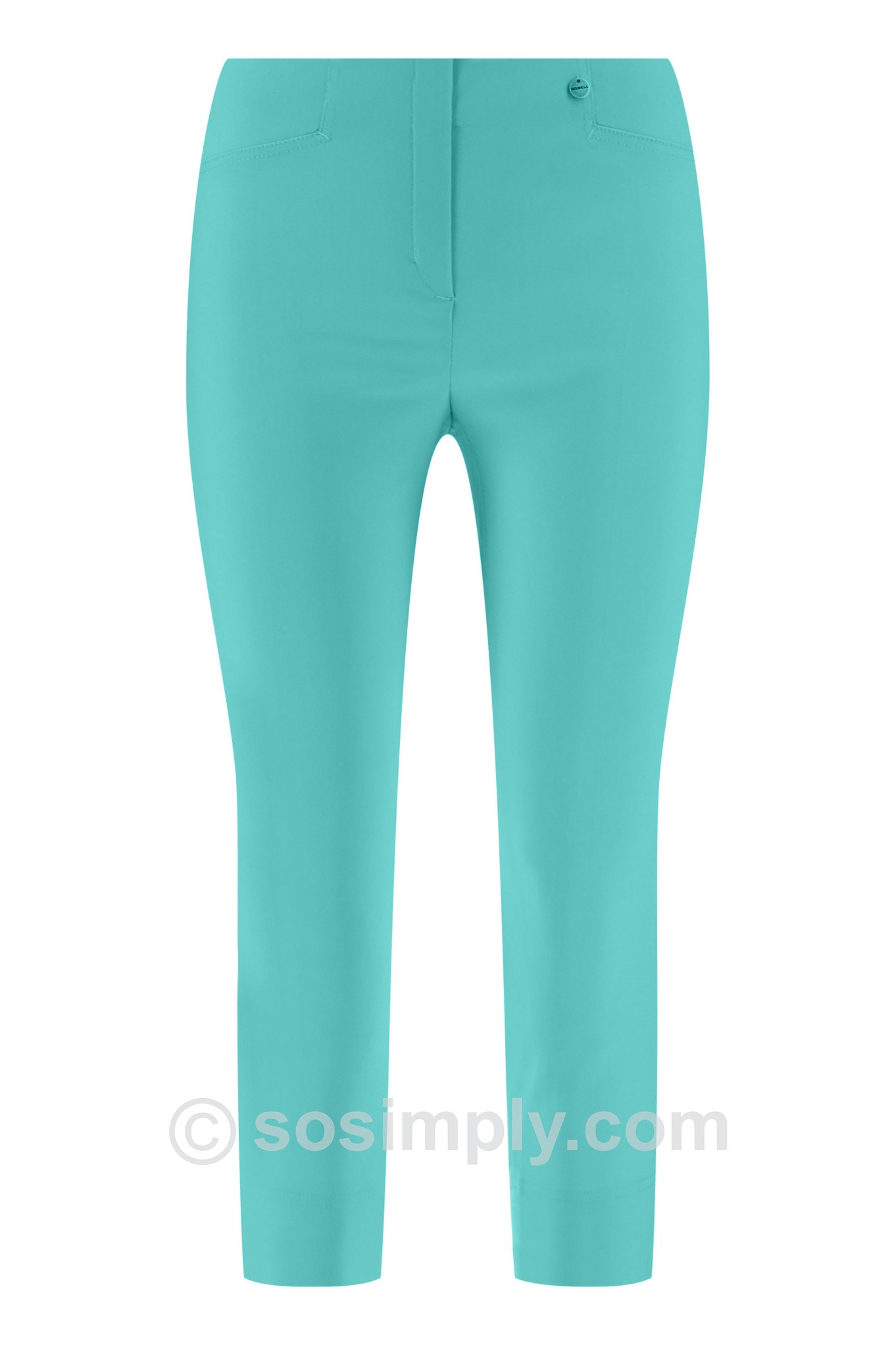 Robell Rose 07 Cropped Trousers Aquamarine 760