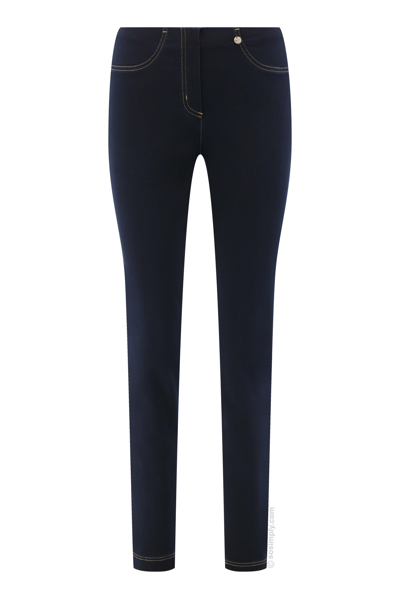 Robell Bella Denim Jean Navy Blue 690 Yellow Stitching