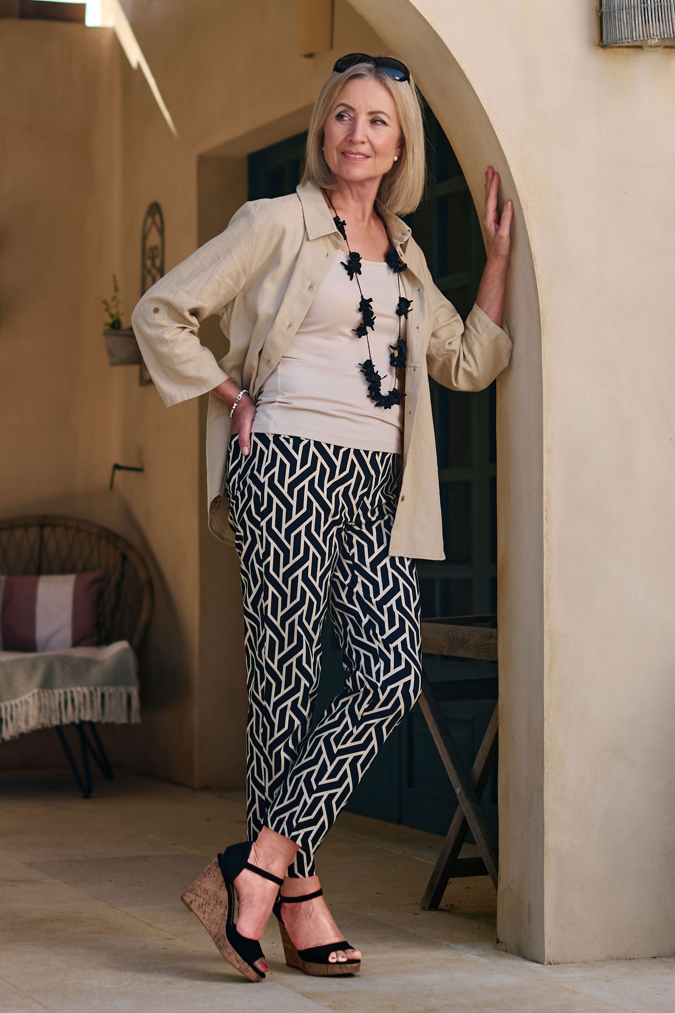 Robell Bella 09 Grazia Geometric Print Black 90