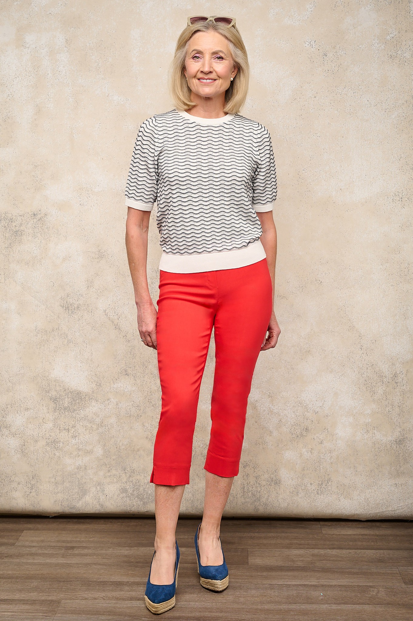 Robell Rose 07 Cropped Trousers Rouge 333