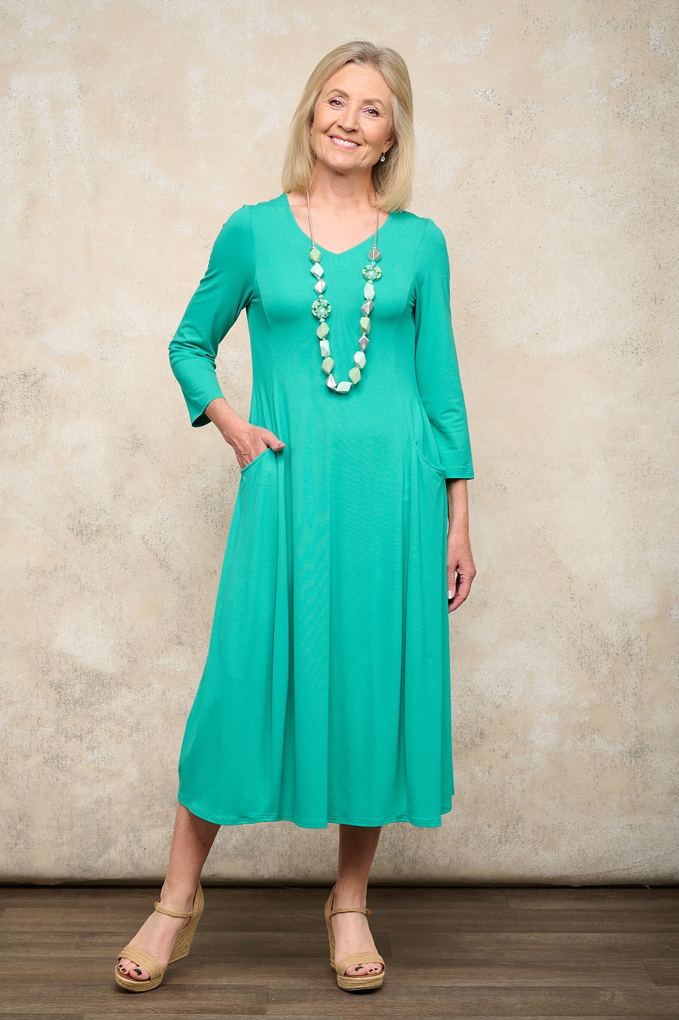 Noen Mariela Jersey Dress Aqua Green 841