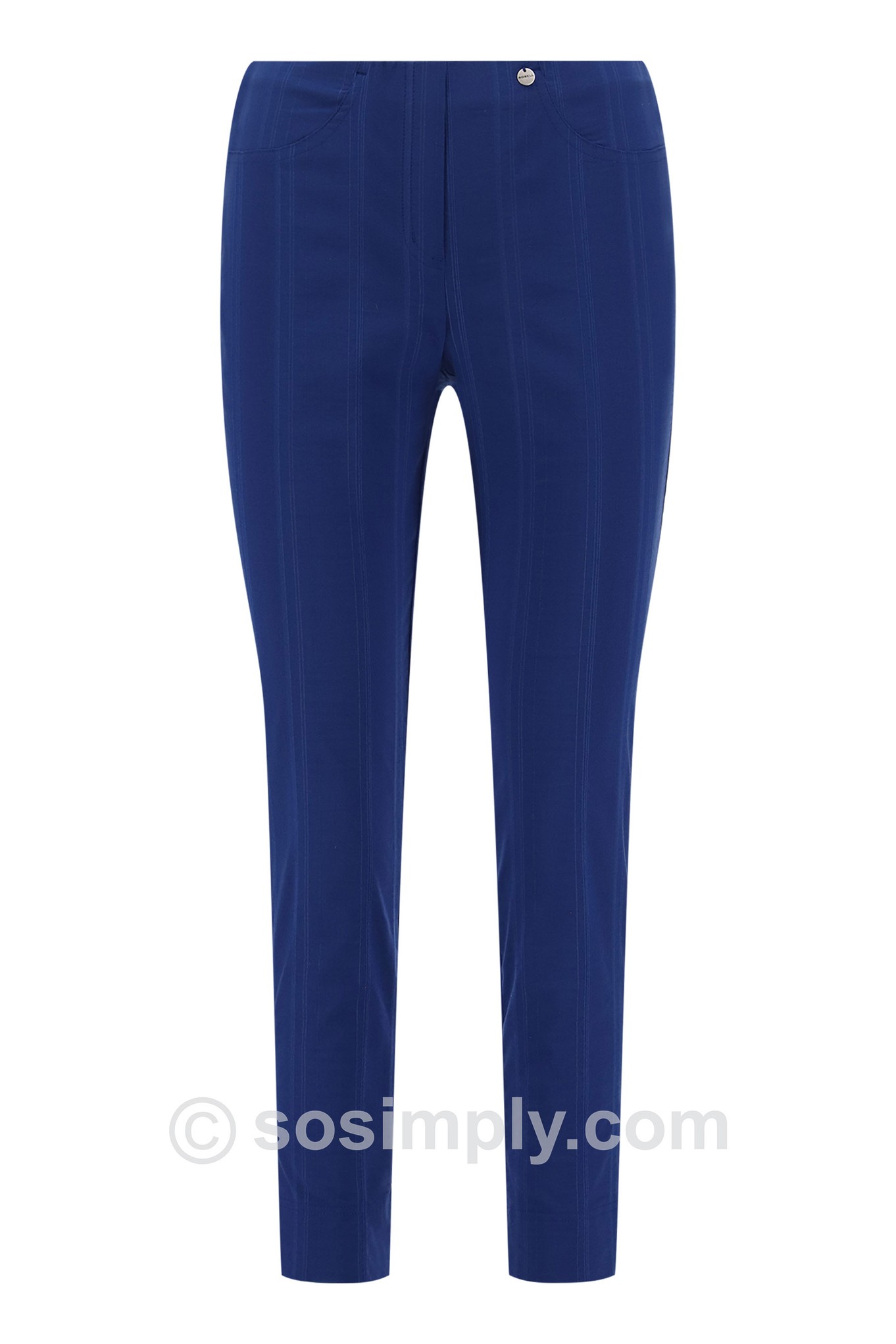 Robell Bella 09 Seersucker Ankle Grazers French Blue 68