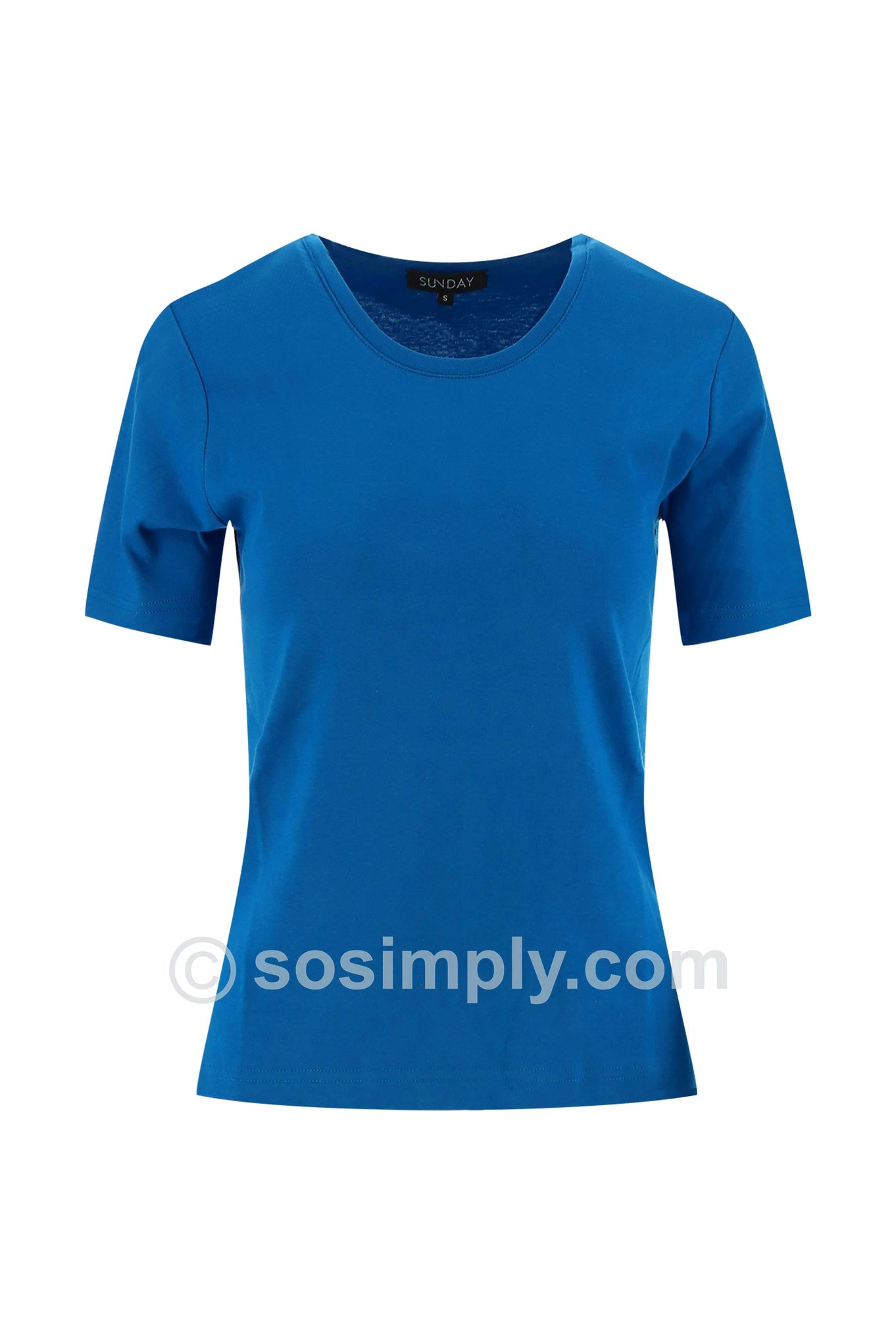 Sunday Scoop Neck Cotton T-Shirt Nautical Blue 66-0