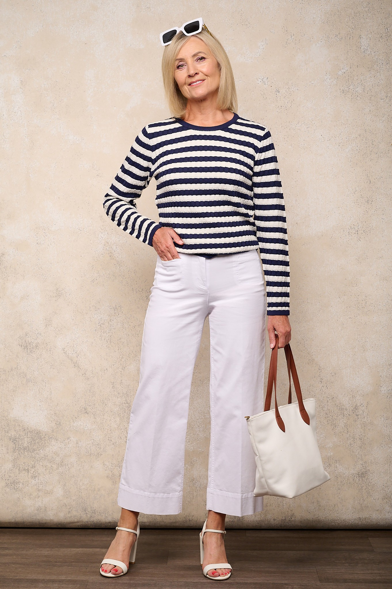 Robell Debby 09 Cotton Twill Ankle Grazers White 10