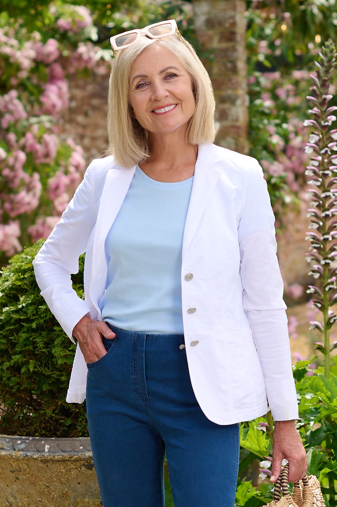 Robell Emilia Seersucker Blazer White 10