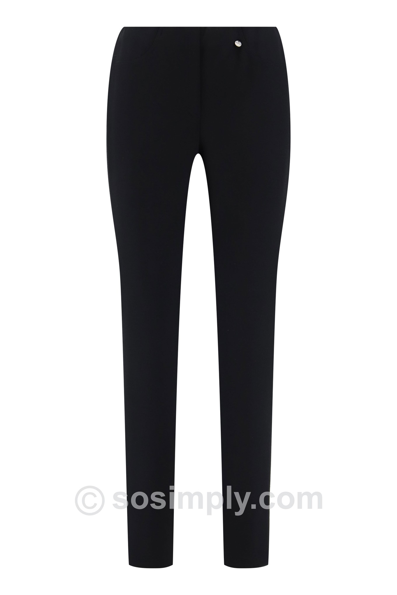 Robell Bella Wool Rich Trousers Black 90