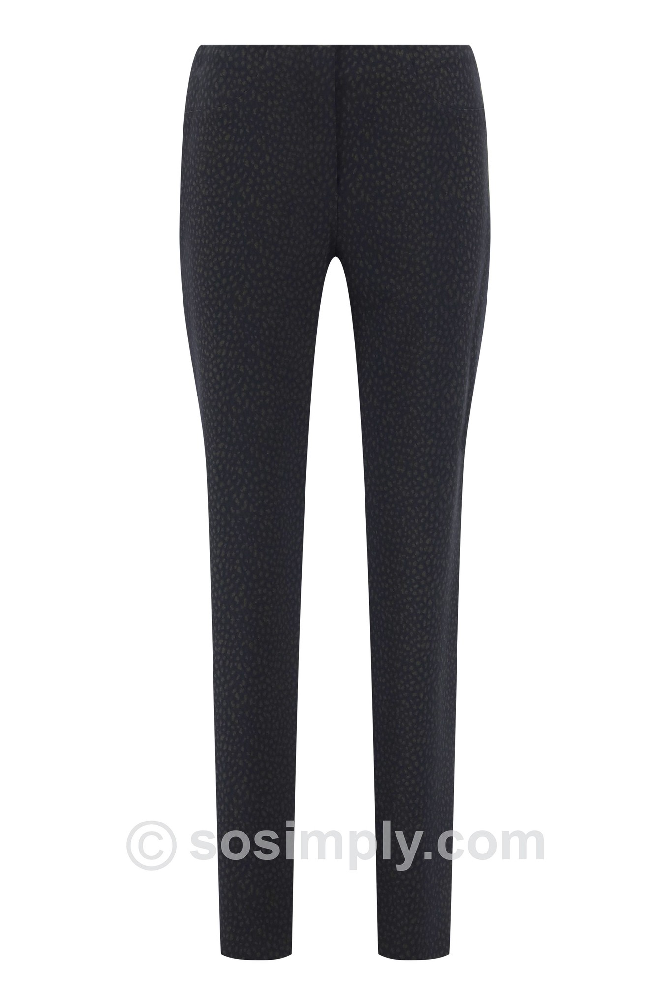 Bella Animal Abstract Woven Trouser Brown 39