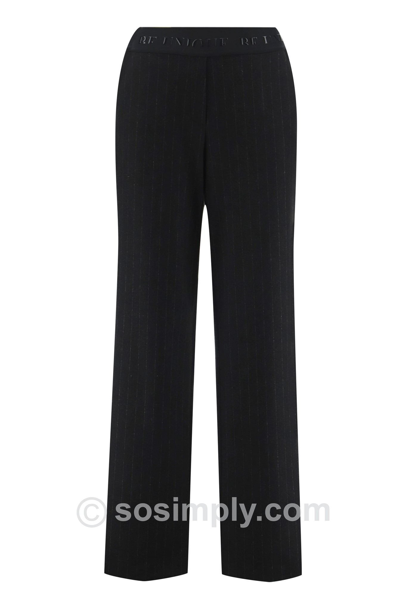 Robell Britt Chalkline Pinstripe Trouser Charcoal 99