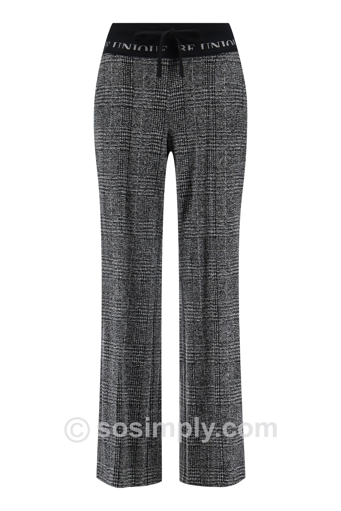 Robell Charlot Henderson Check Trouser Charcoal 99
