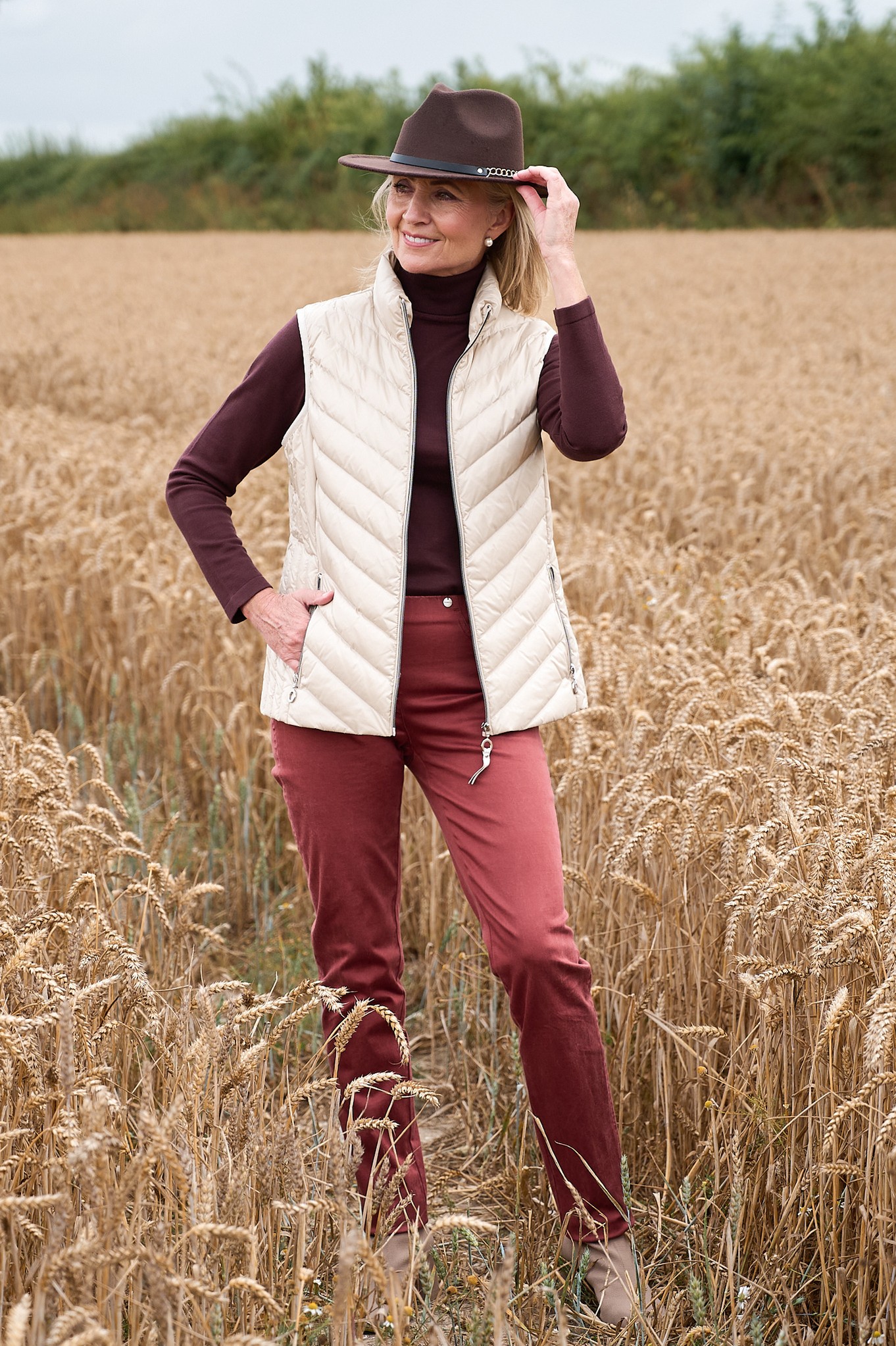 Robell Bella Tencel Comfort Fit Trouser Cinnamon 37