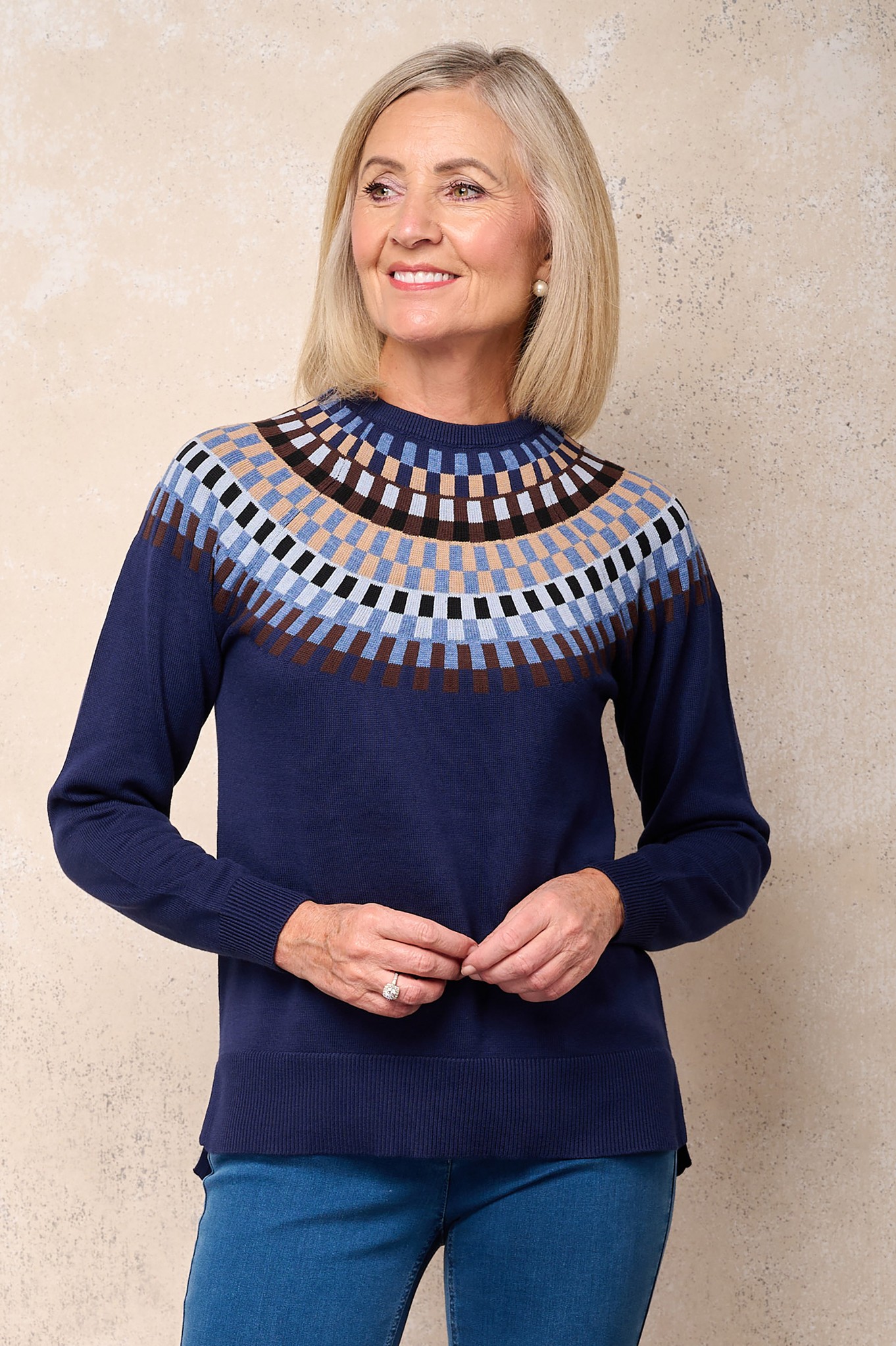 Sunday Nordic Fairisle Jumper Navy 69