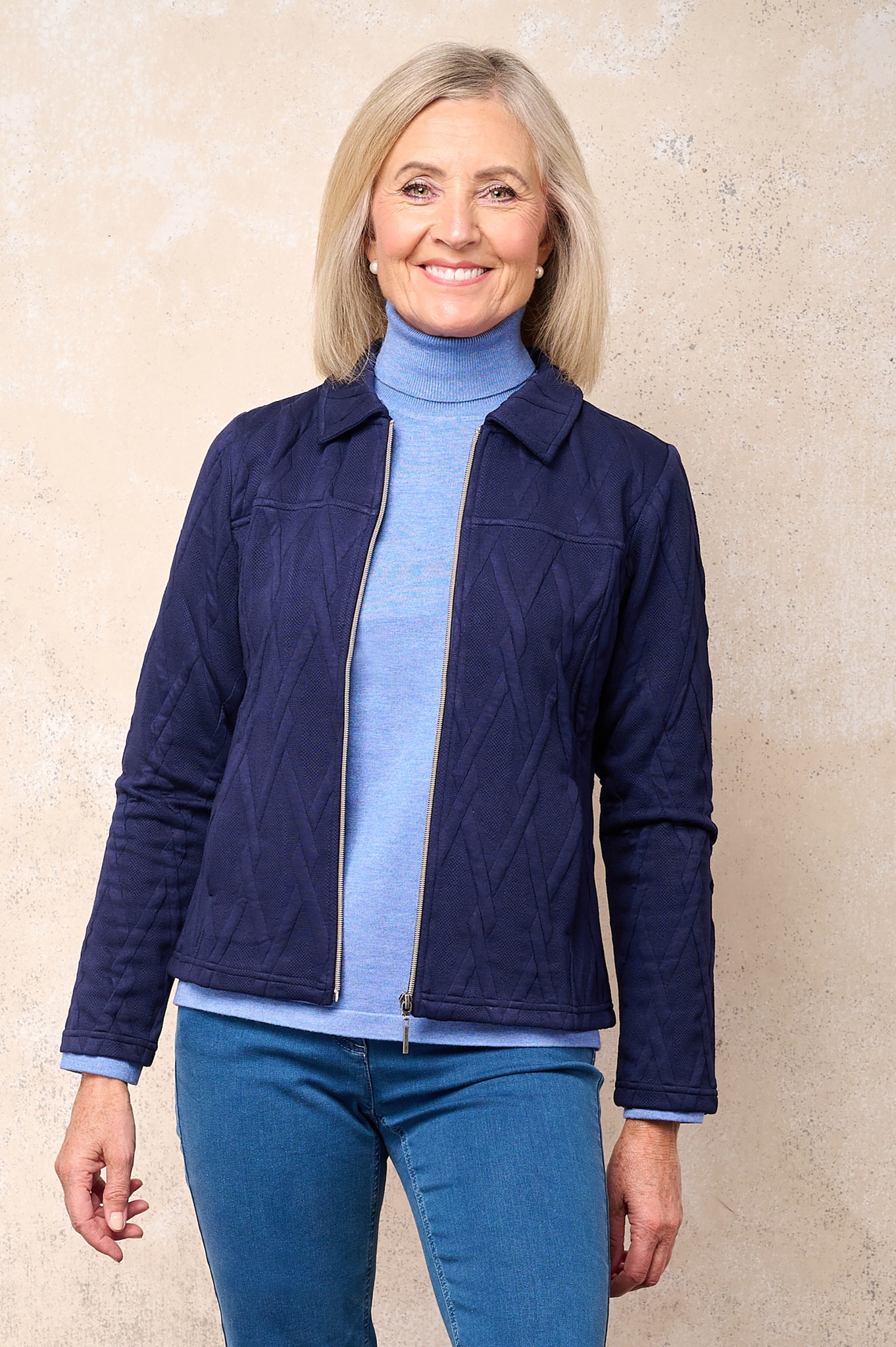Sunday Helene Box Knit Jacket Navy 69