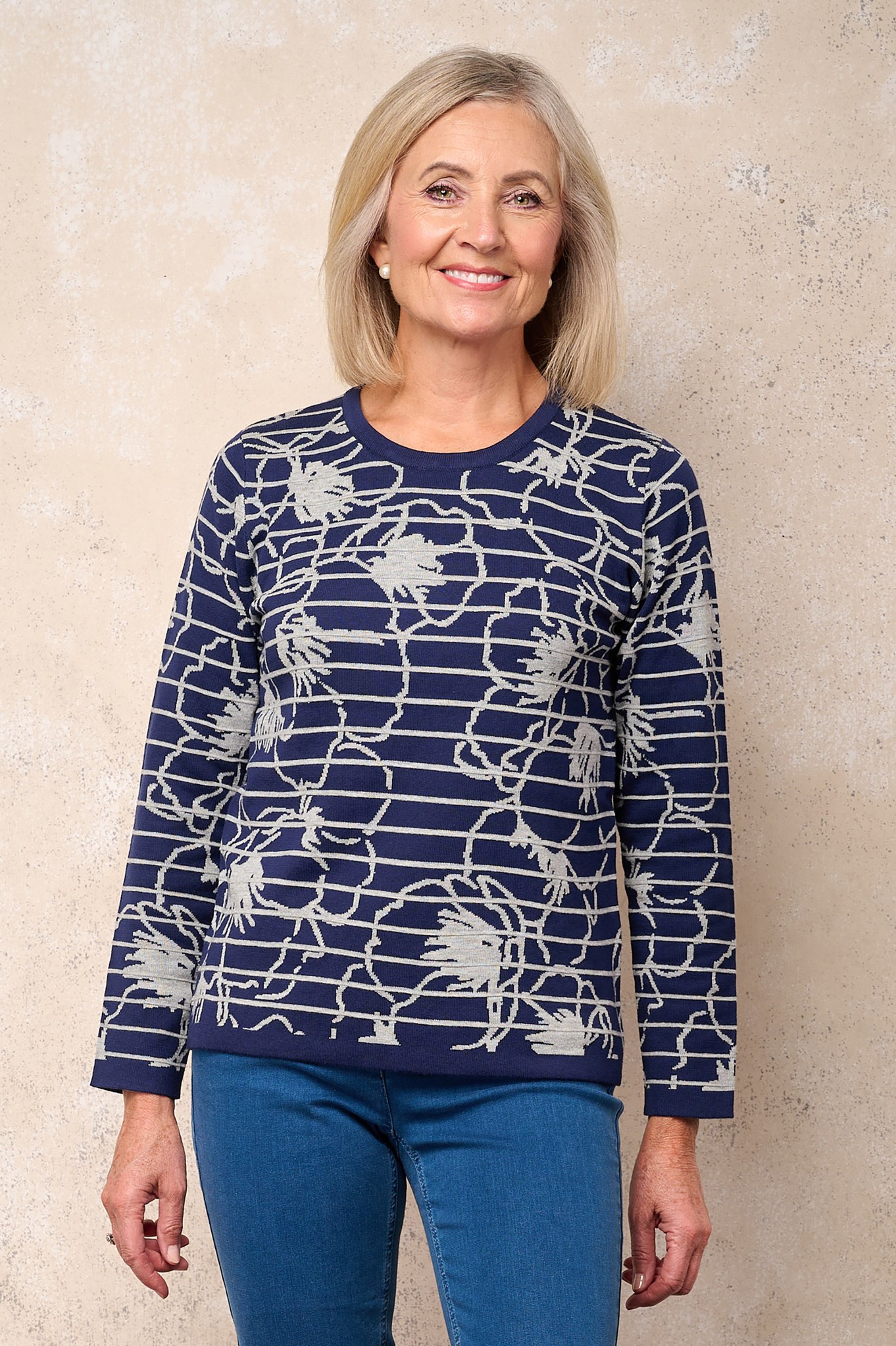Sunday Martha Fine Knit Jumper Indigo Blue 67