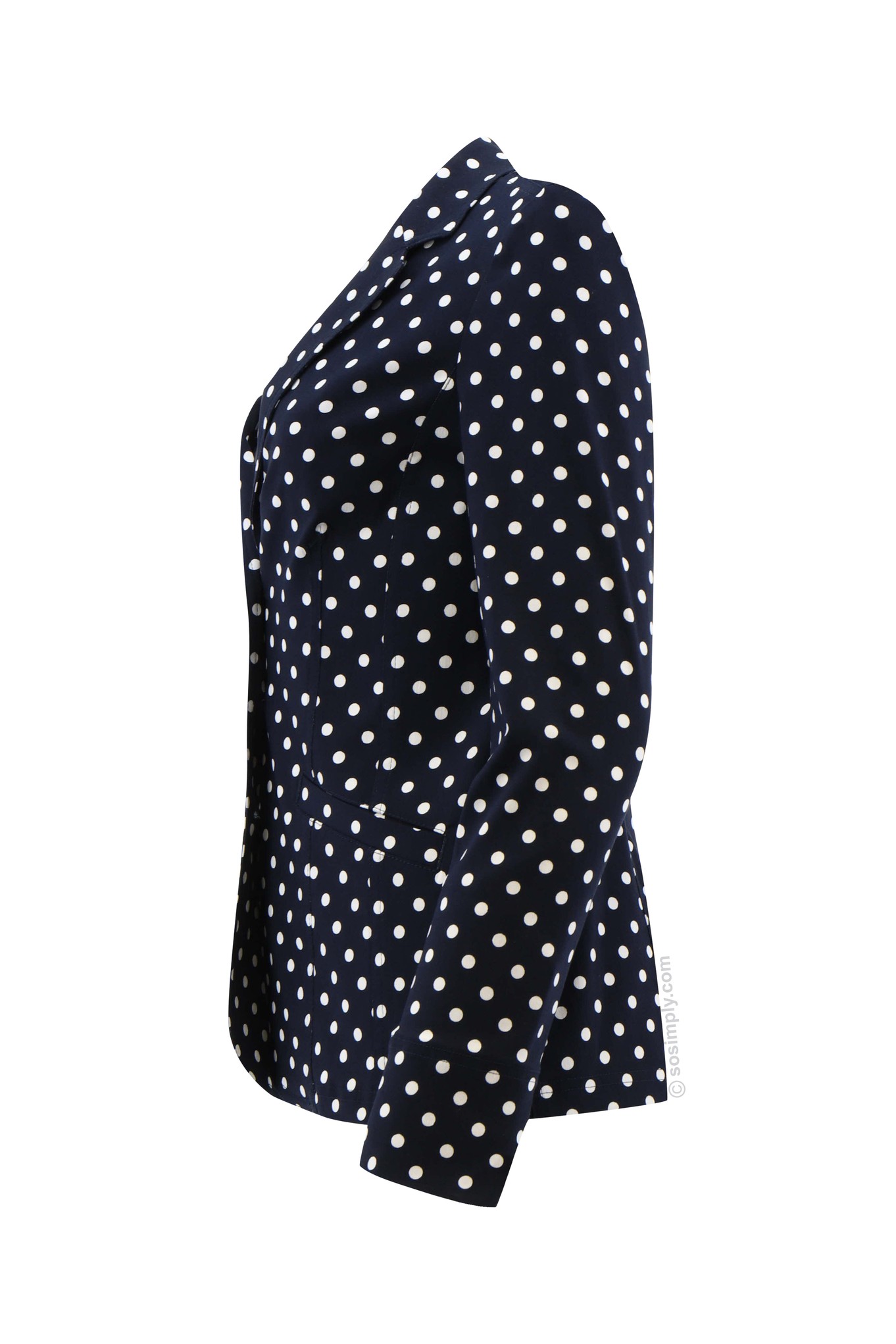 Robell Emilia Navy Polka Dot Blazer