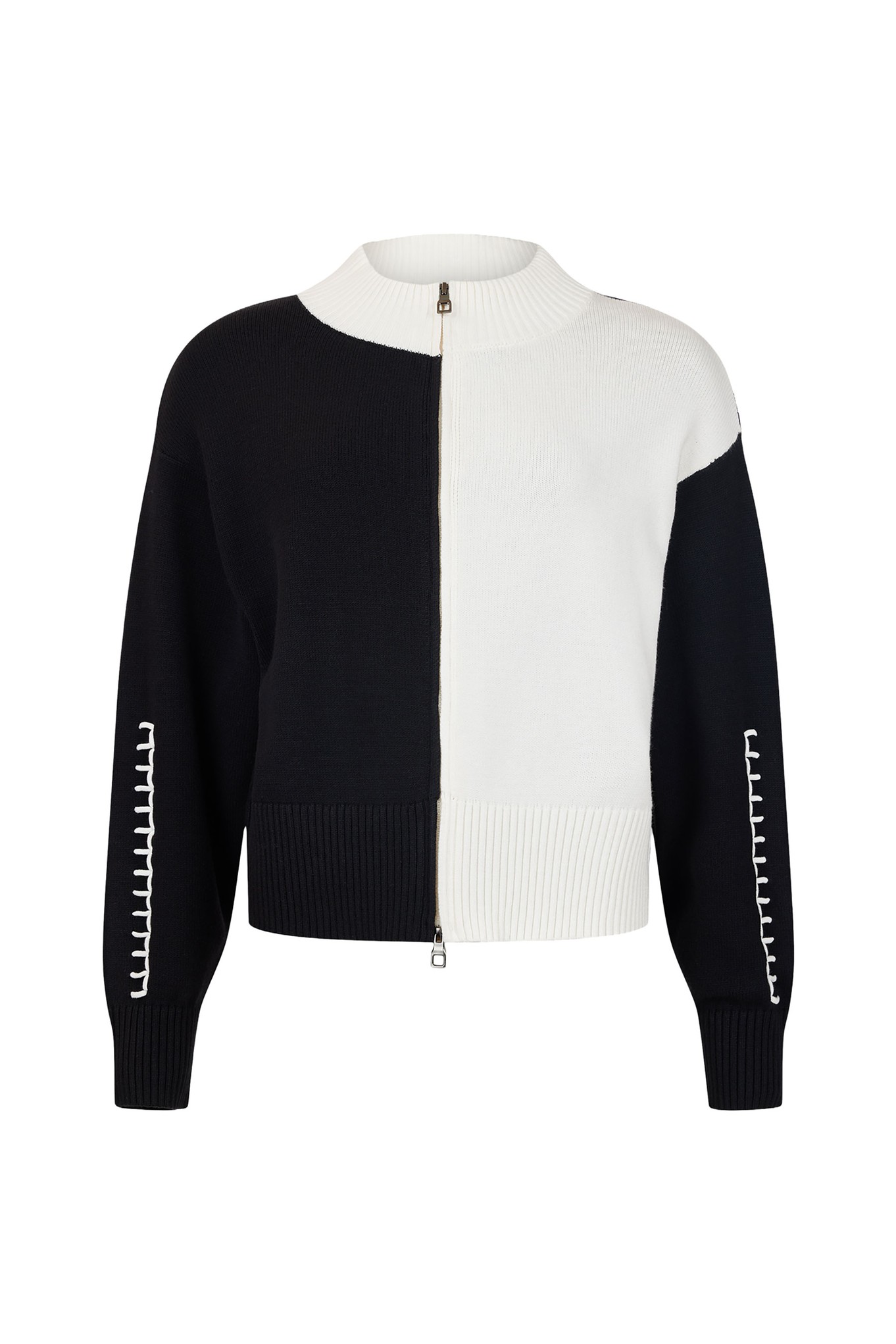 I’cona Monique Monochrome Knit Zip Cardigan Black 90