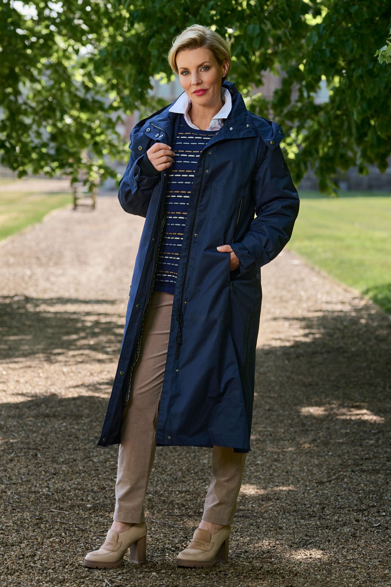 Frandsen Laila Long Waterproof Coat Navy 69