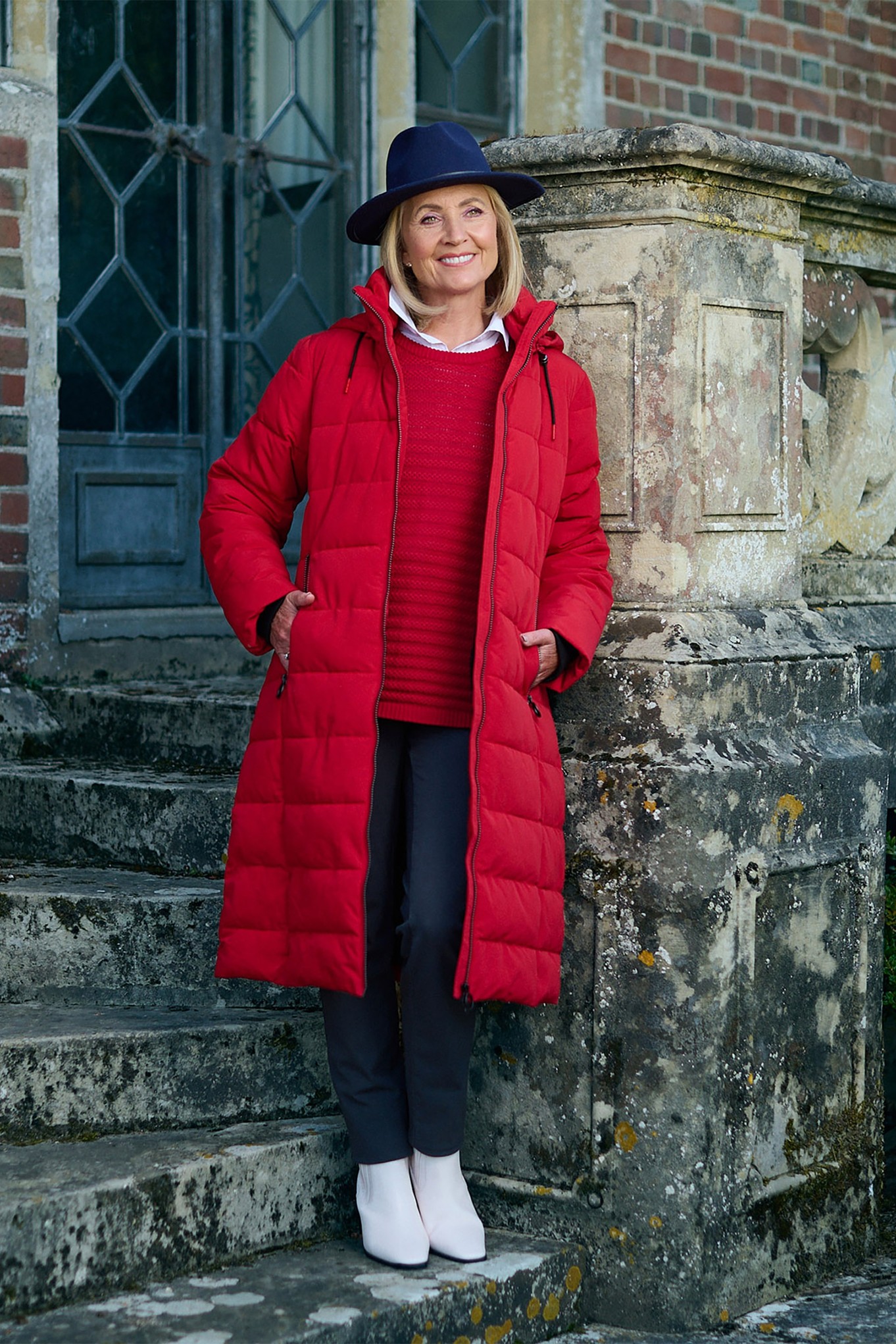 Frandsen Karis Long Puffer Coat Scarlet Red 47