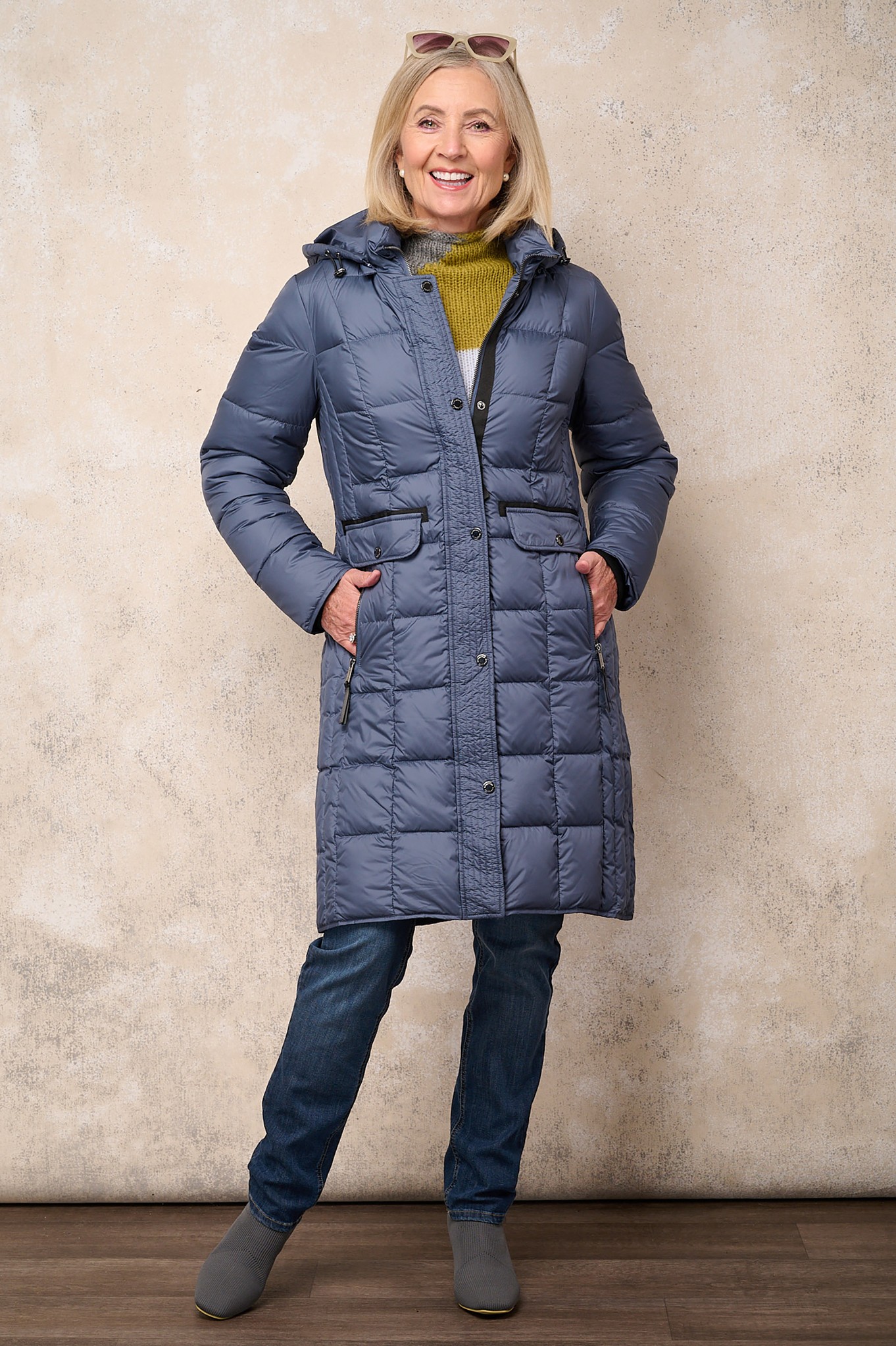 Normann Marla Quilted Down Coat Indigo Blue 63