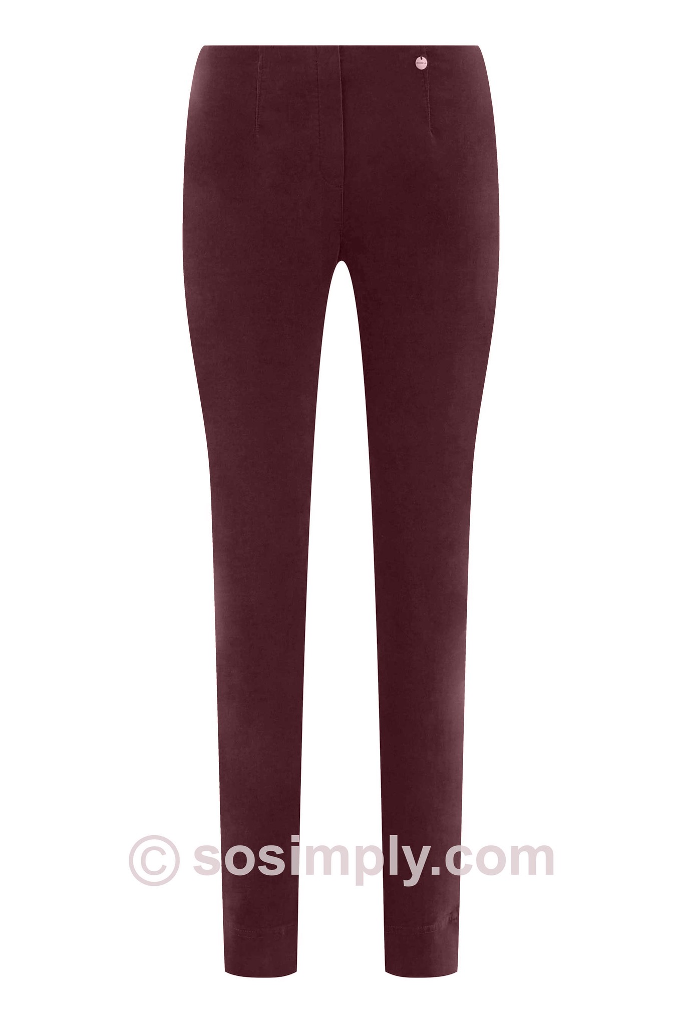 Robell Marie Velvet Trouser Bordeaux 561