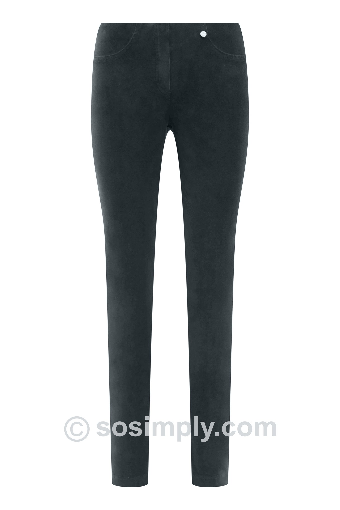 Robell Bella Needlecord Trousers Deep Forest 890