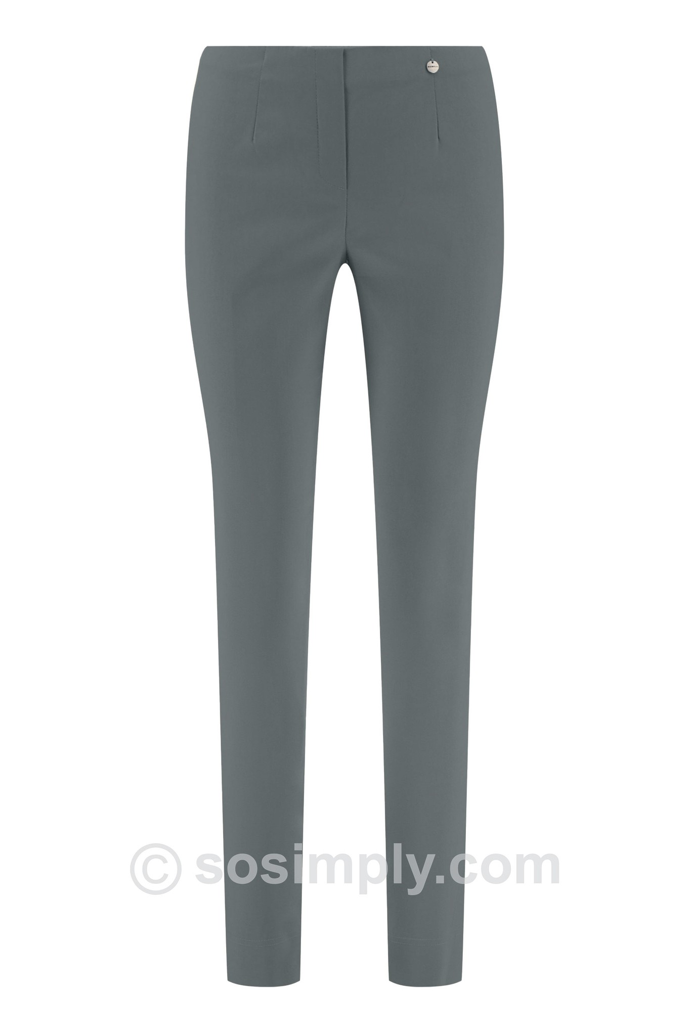 Robell Marie Winter Weight Trousers Grey Green 962