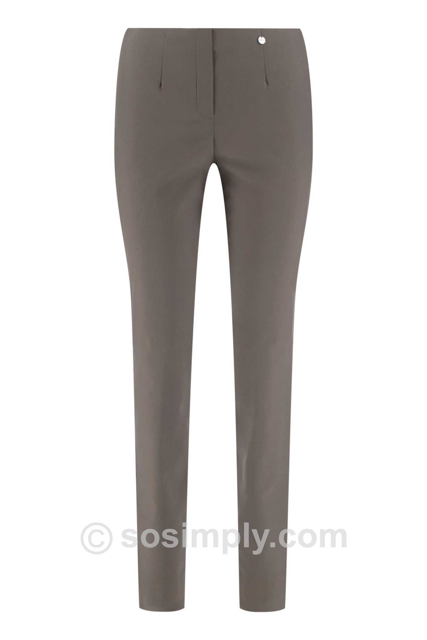 Robell Marie Petite Winter Weight Trousers Mink Brown 160
