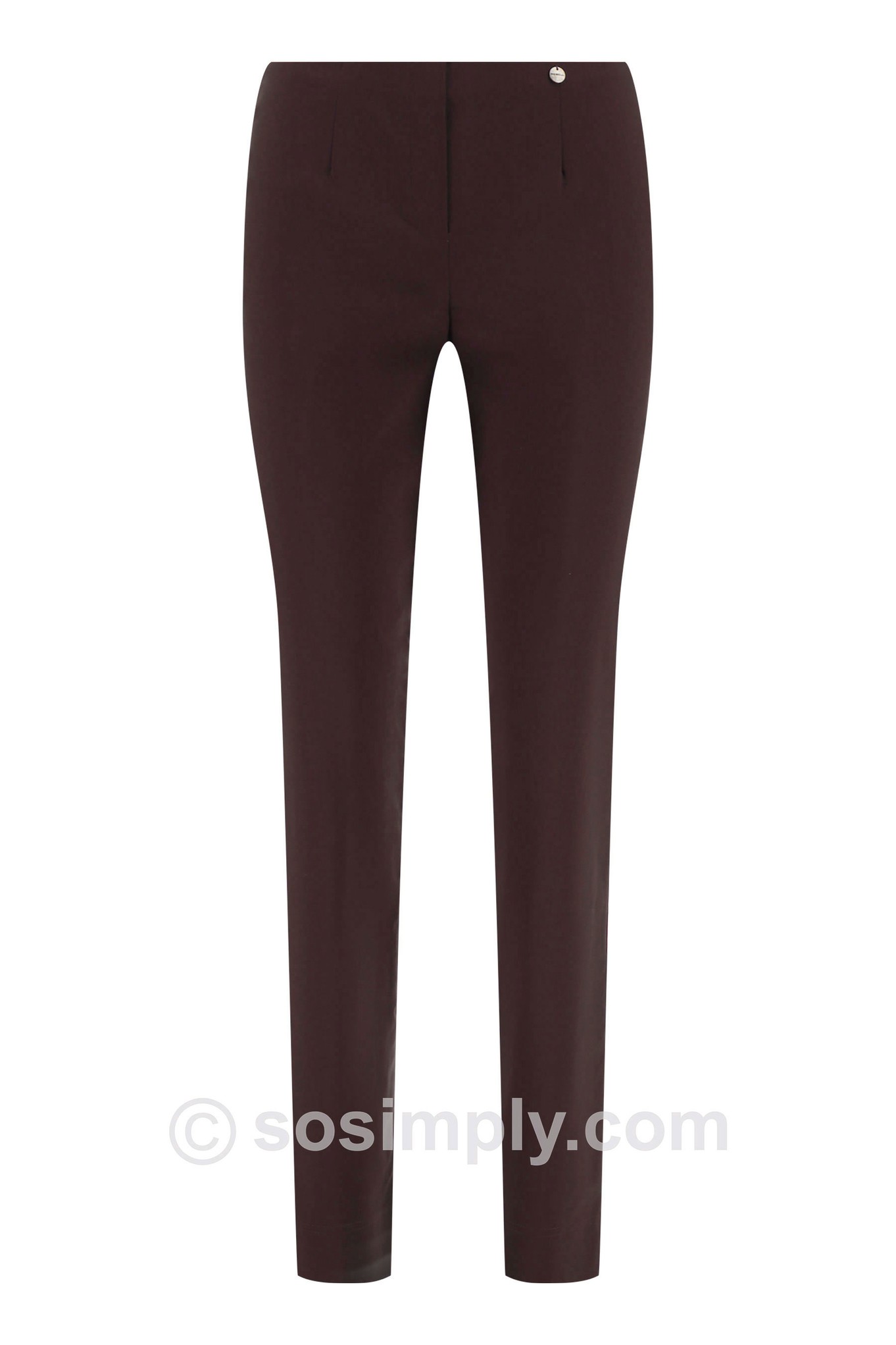Robell Marie Petite Winter Weight Trousers Deep Mahogany 584