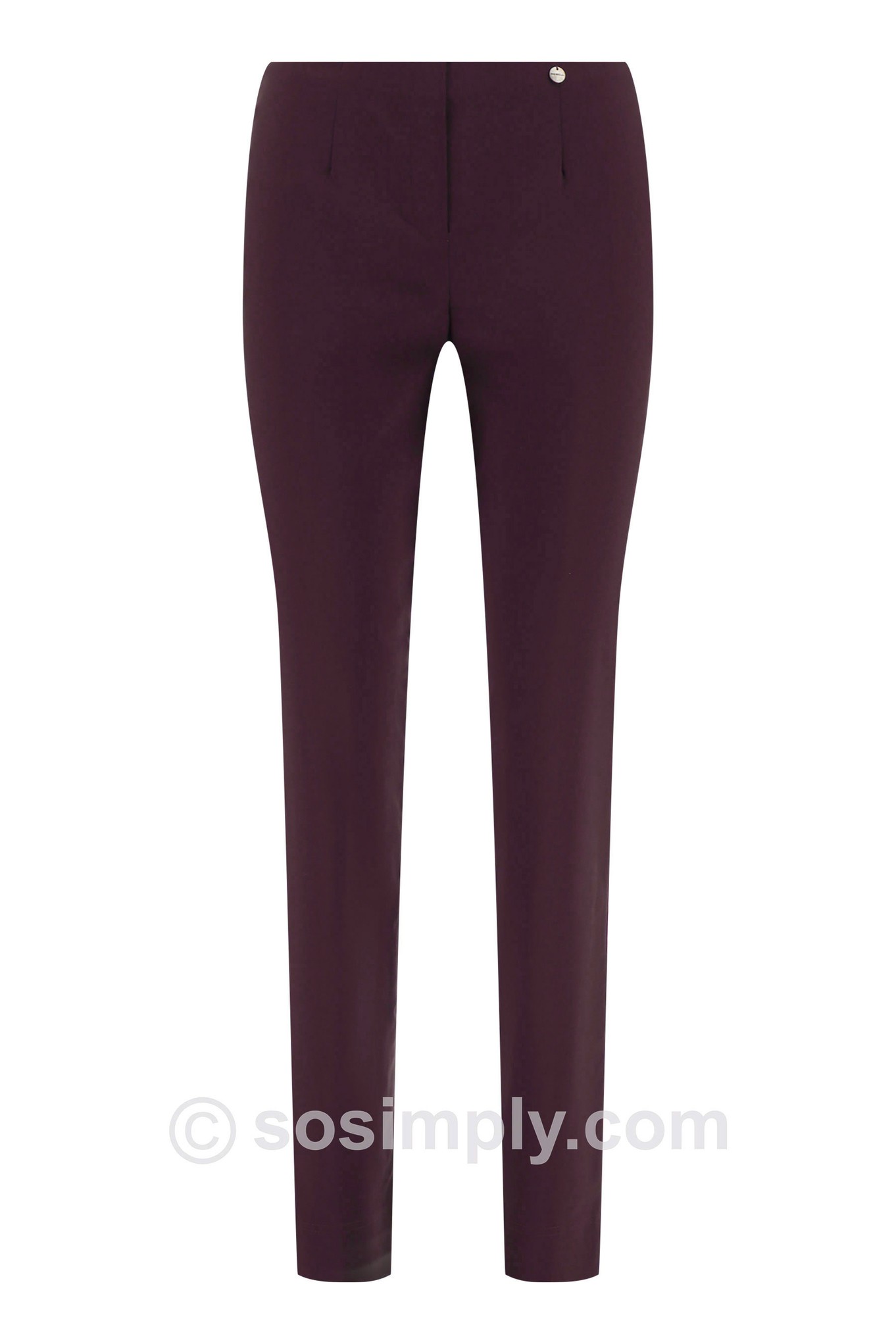 Robell Marie Petite Winter Weight Trousers Deep Claret 586