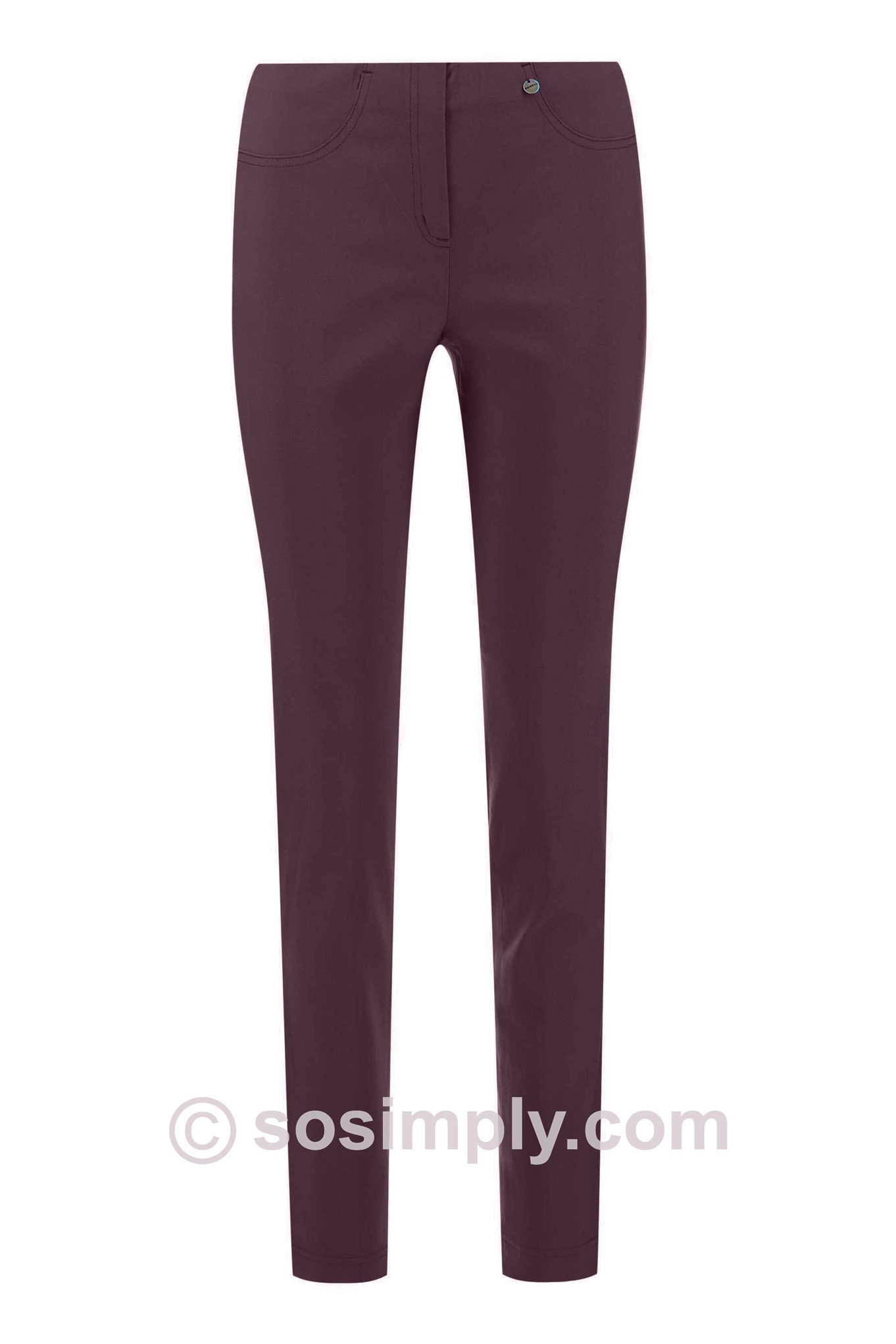 Robell Bella Winter Weight Trousers Deep Claret 586