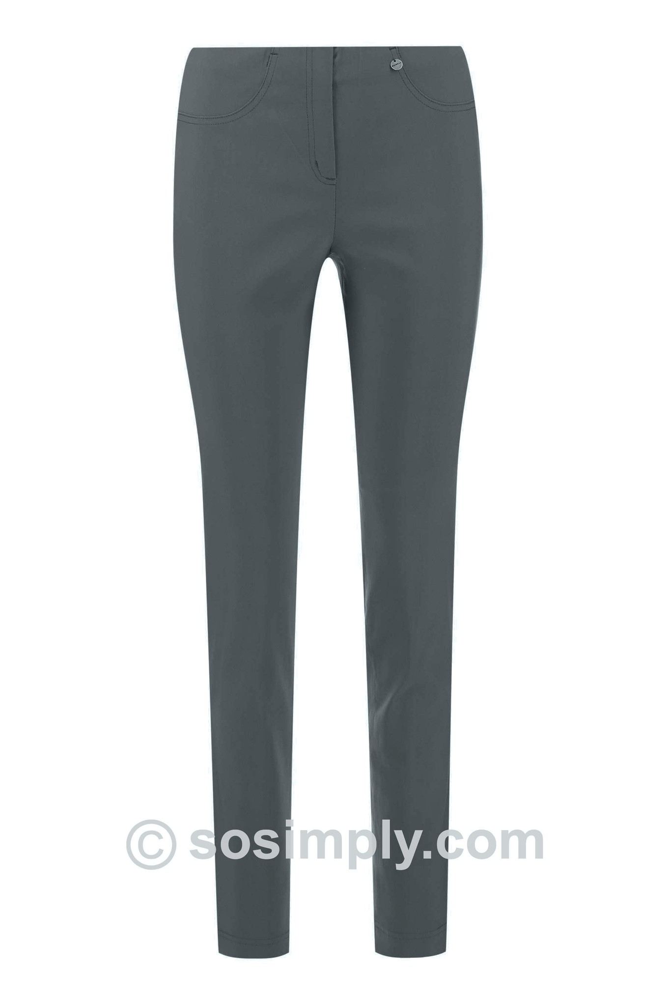 Robell Bella Winter Weight Trousers Grey Green 962