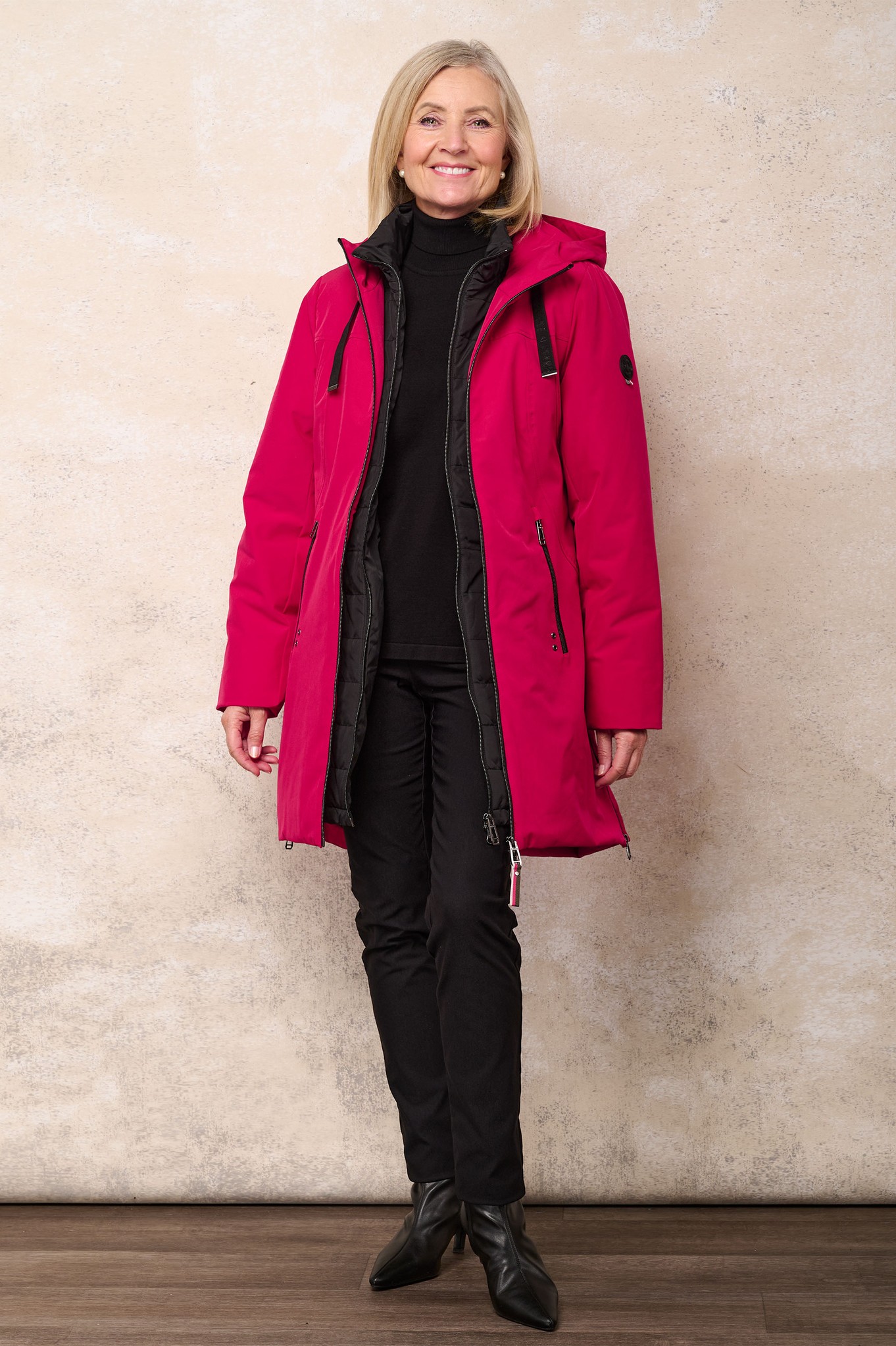 Frandsen 3-in-1 Triple Climate Control Coat Raspberry Red / Black 4890