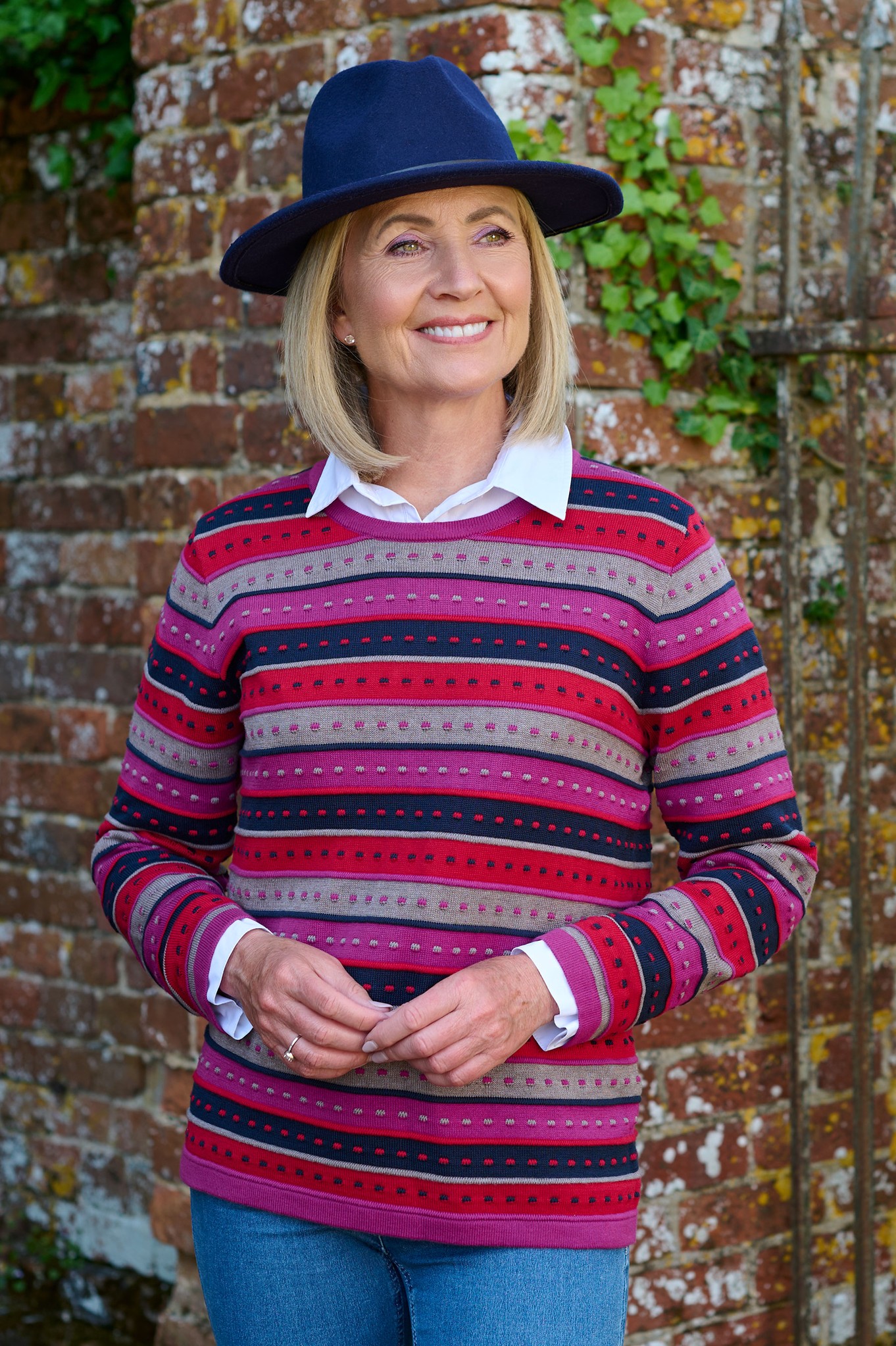 Sunday Selma Stripe Jumper Azalea Mix 552