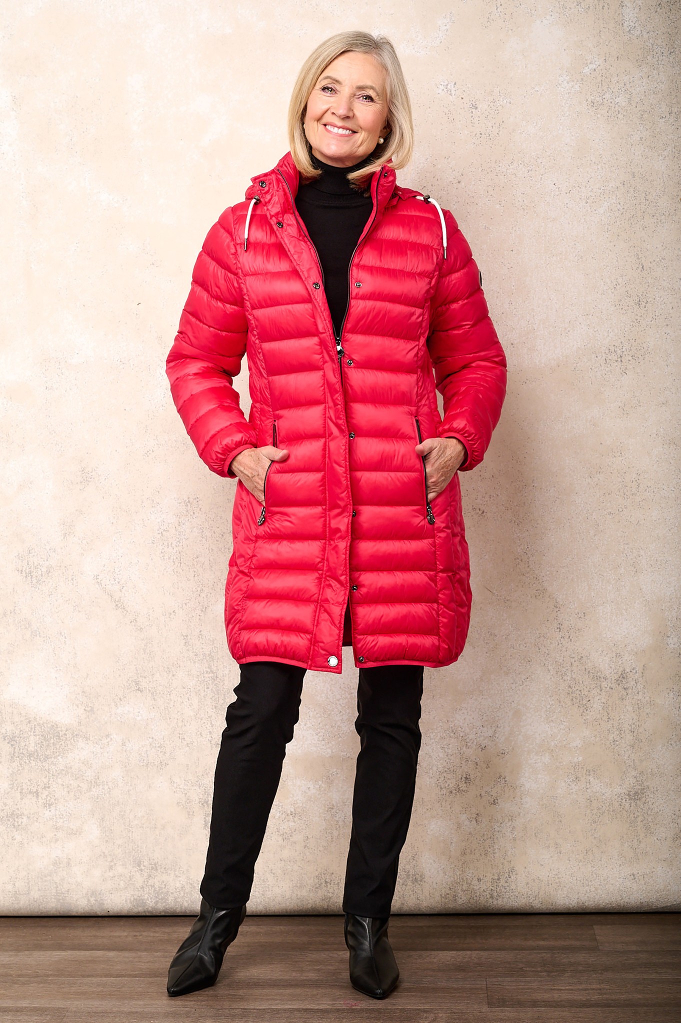 Frandsen Devonna Hooded Down Coat Geranium 442