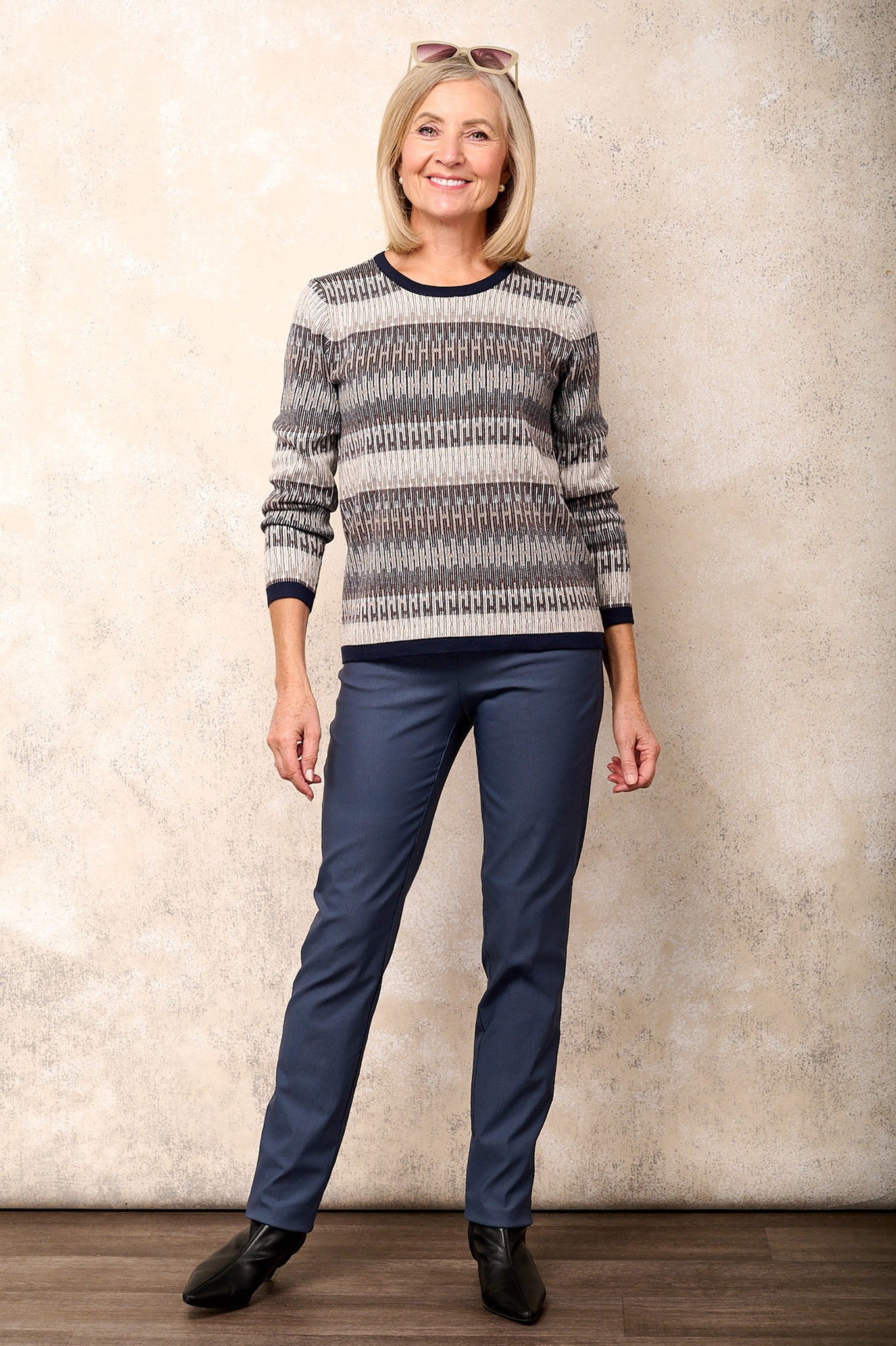 Robell Marie Winter Weight Trousers Steel Blue 64