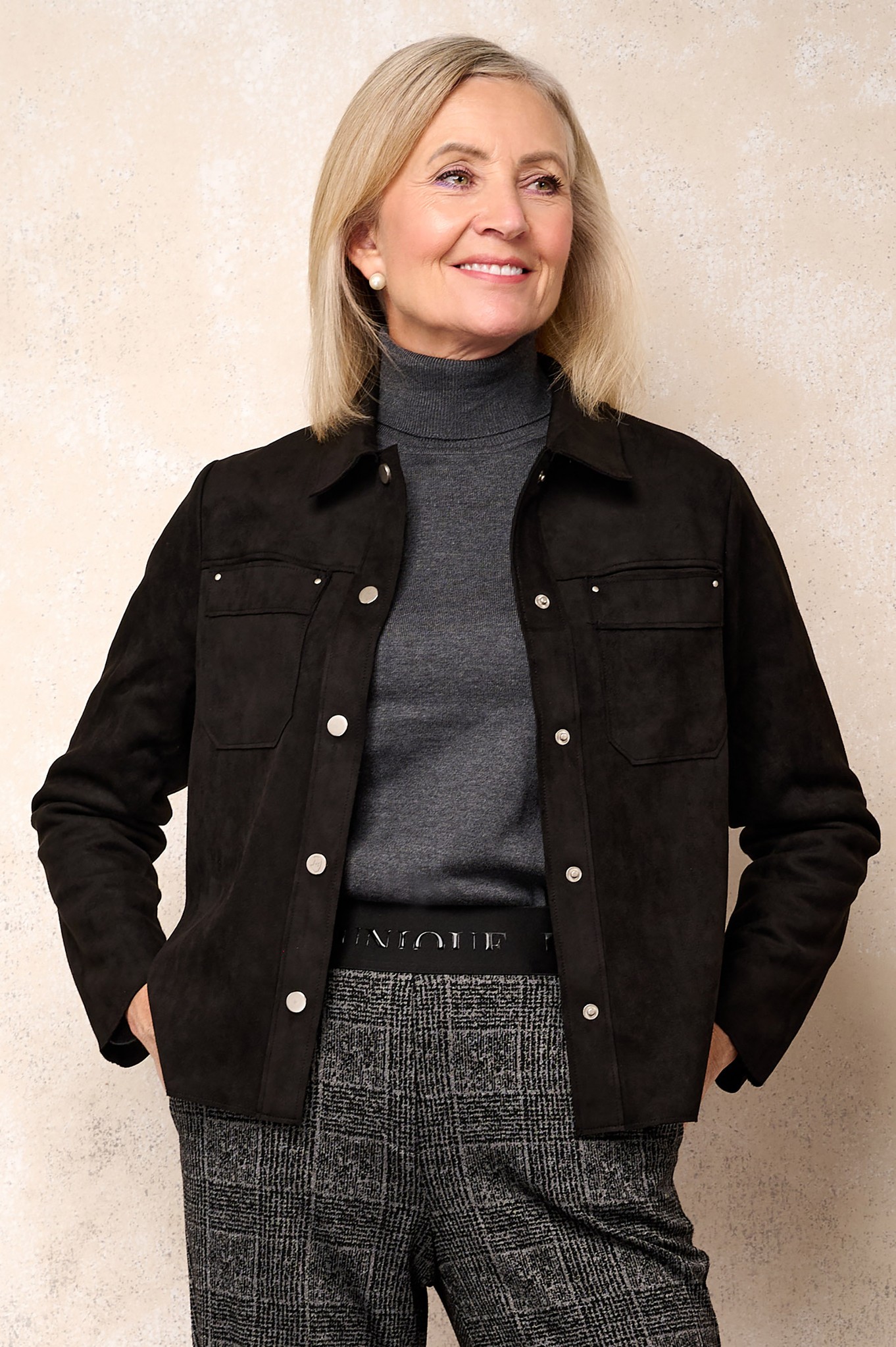 Sunday Rigmor Faux Suede Jacket Black 90