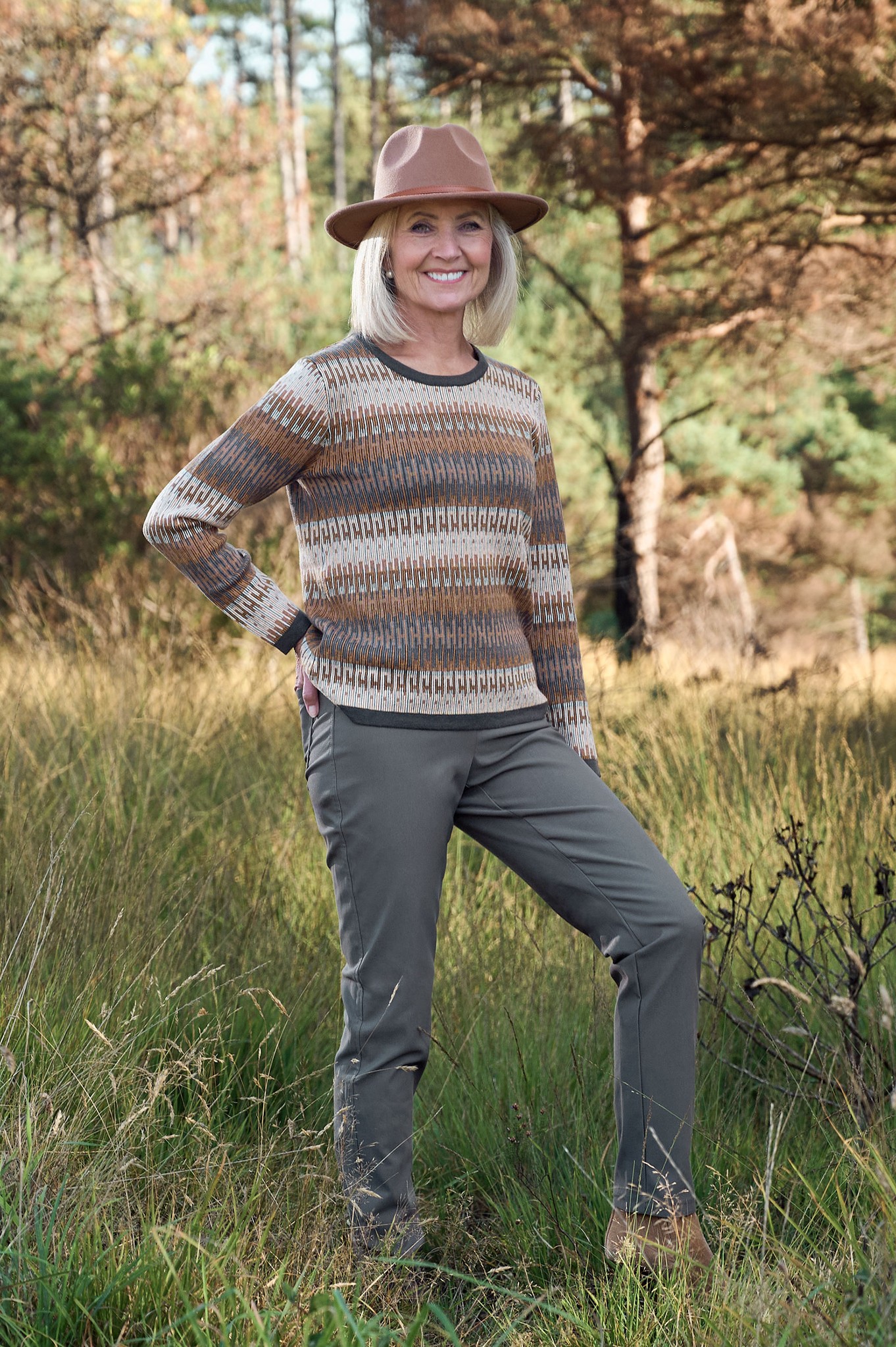 Robell Bella Winter Weight Trousers Mink Brown 160