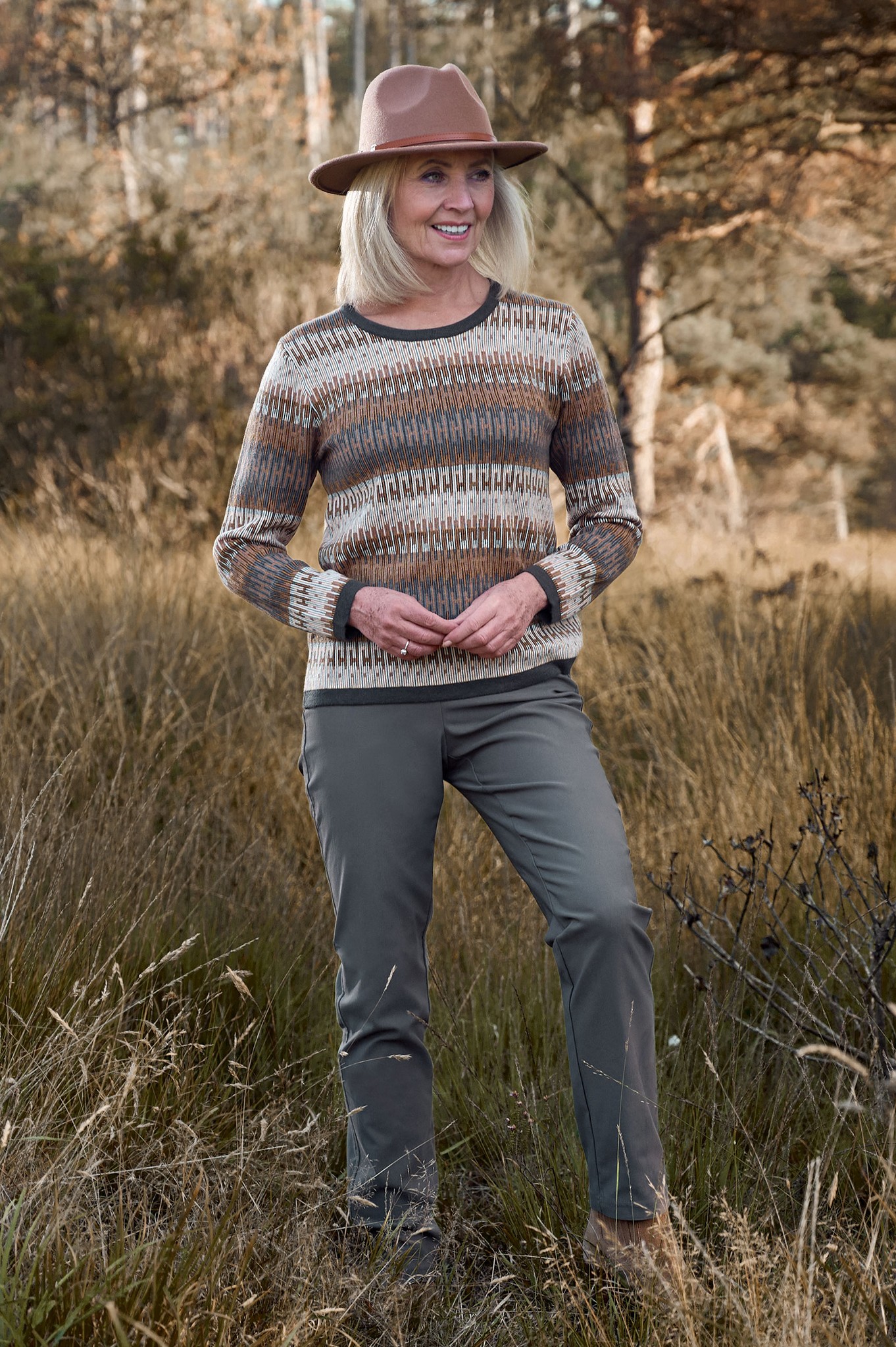 Robell Marie Winter Weight Trousers Mink Brown 160