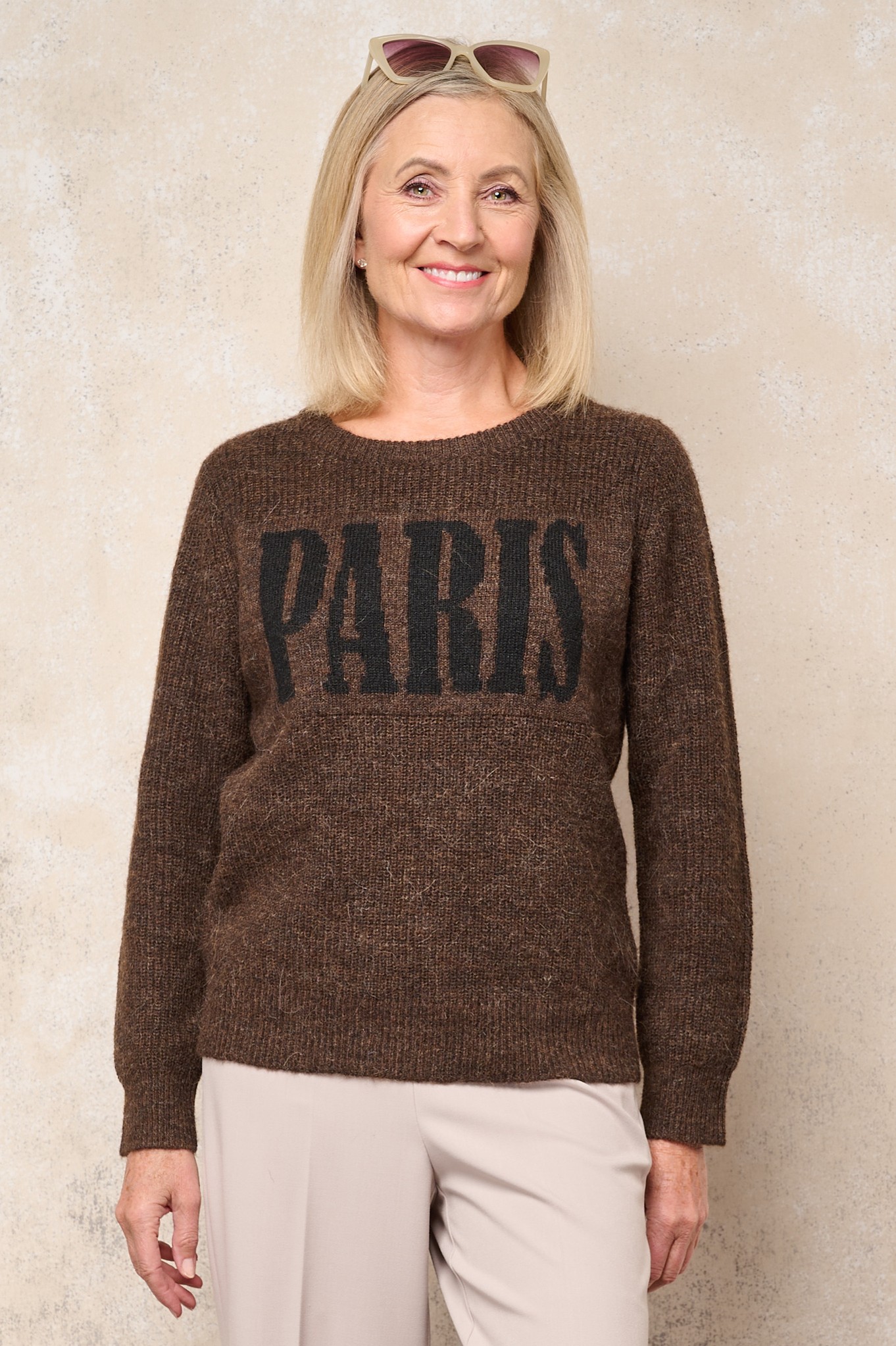 Sunday Paris Chic Knit Jumper Mocha Brown 391
