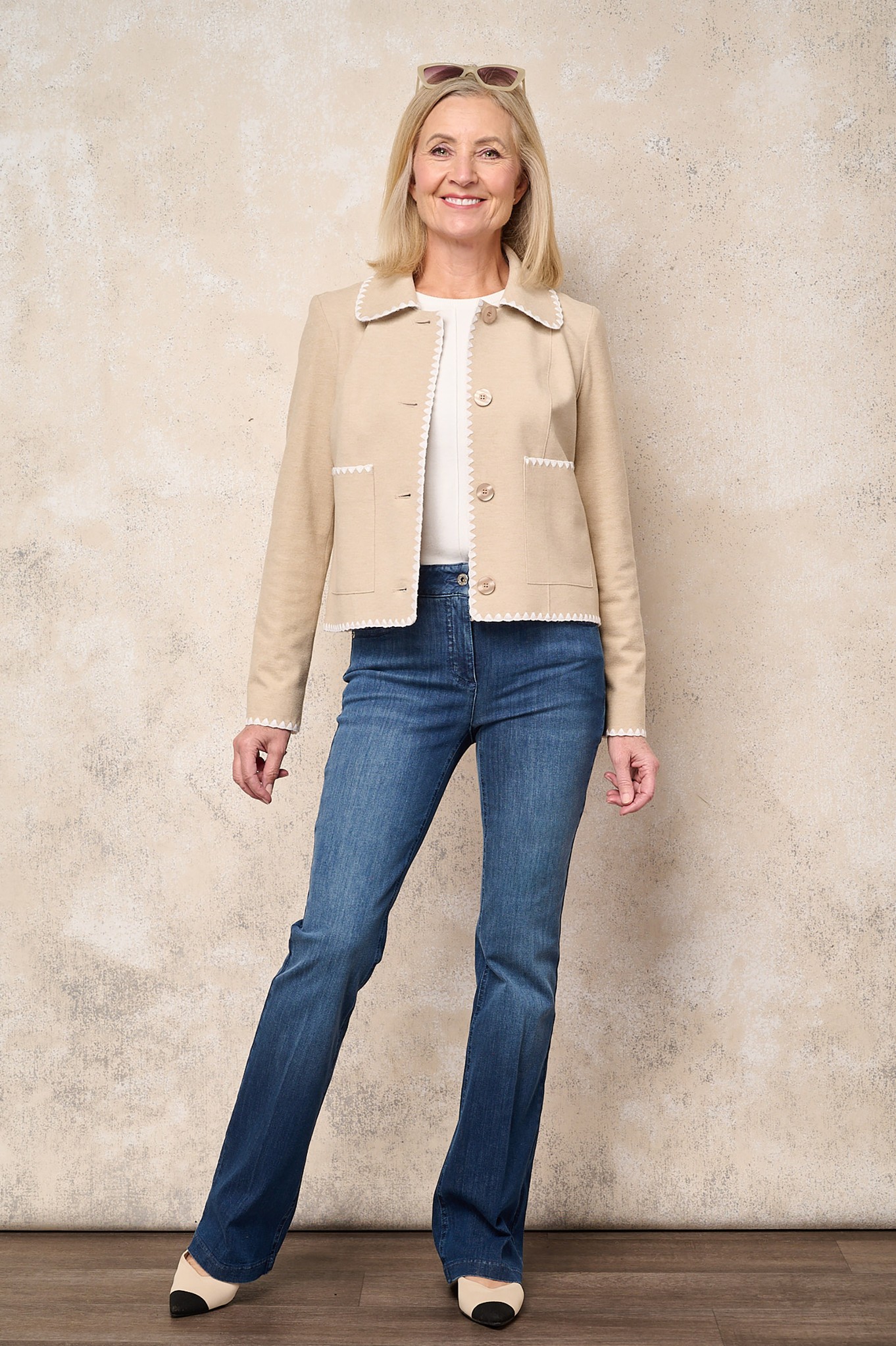 Robell Joella Stretch Kick Flare Jean Natural Denim 64