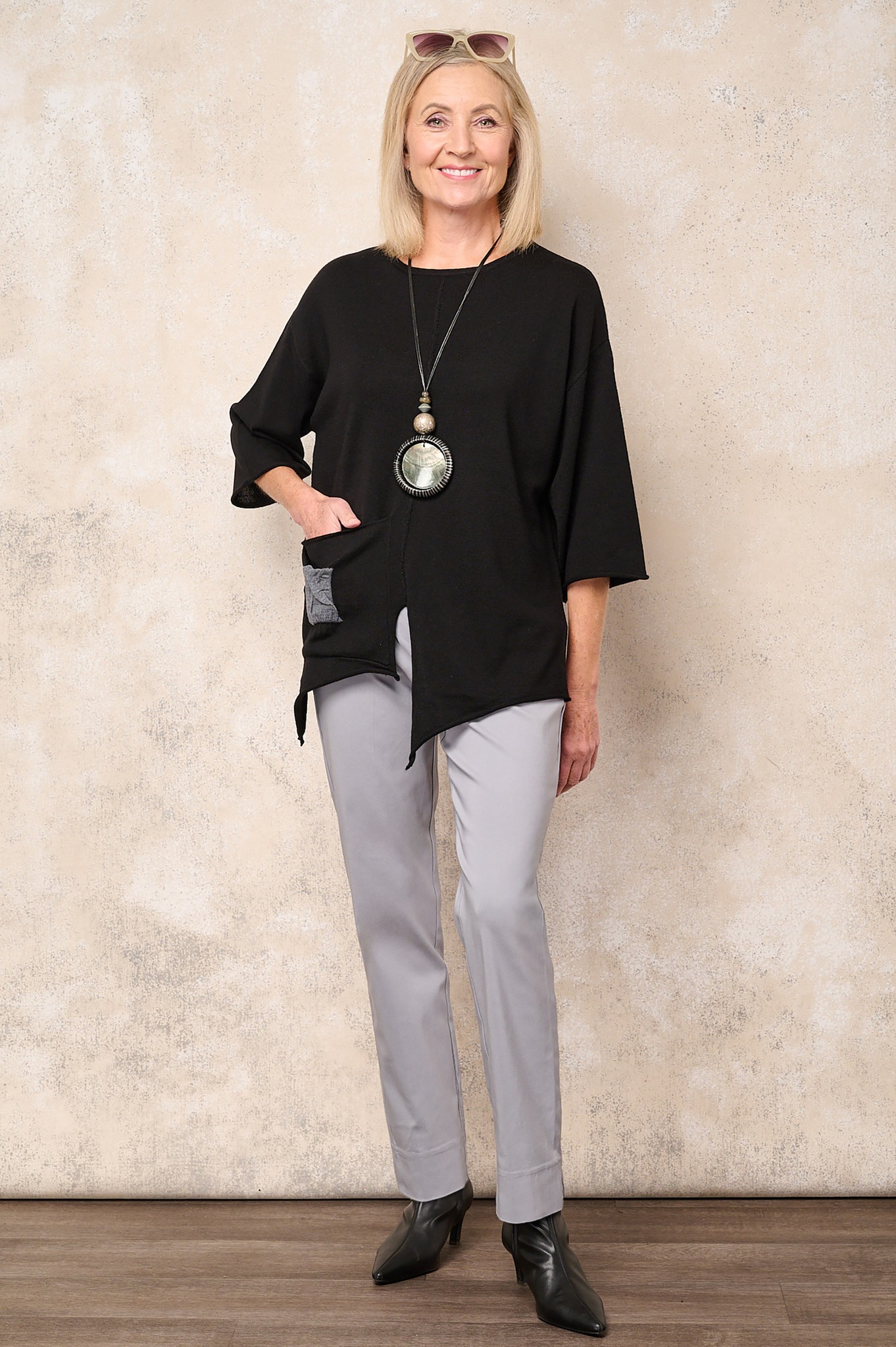 Robell Marie Full Length Trouser Ash Grey 922